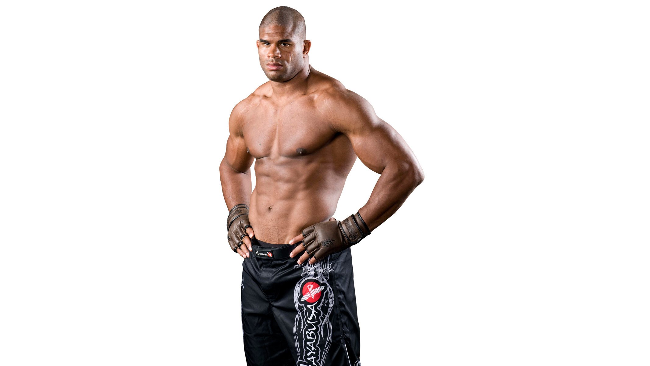 Mixed martial arts fighter on a white background