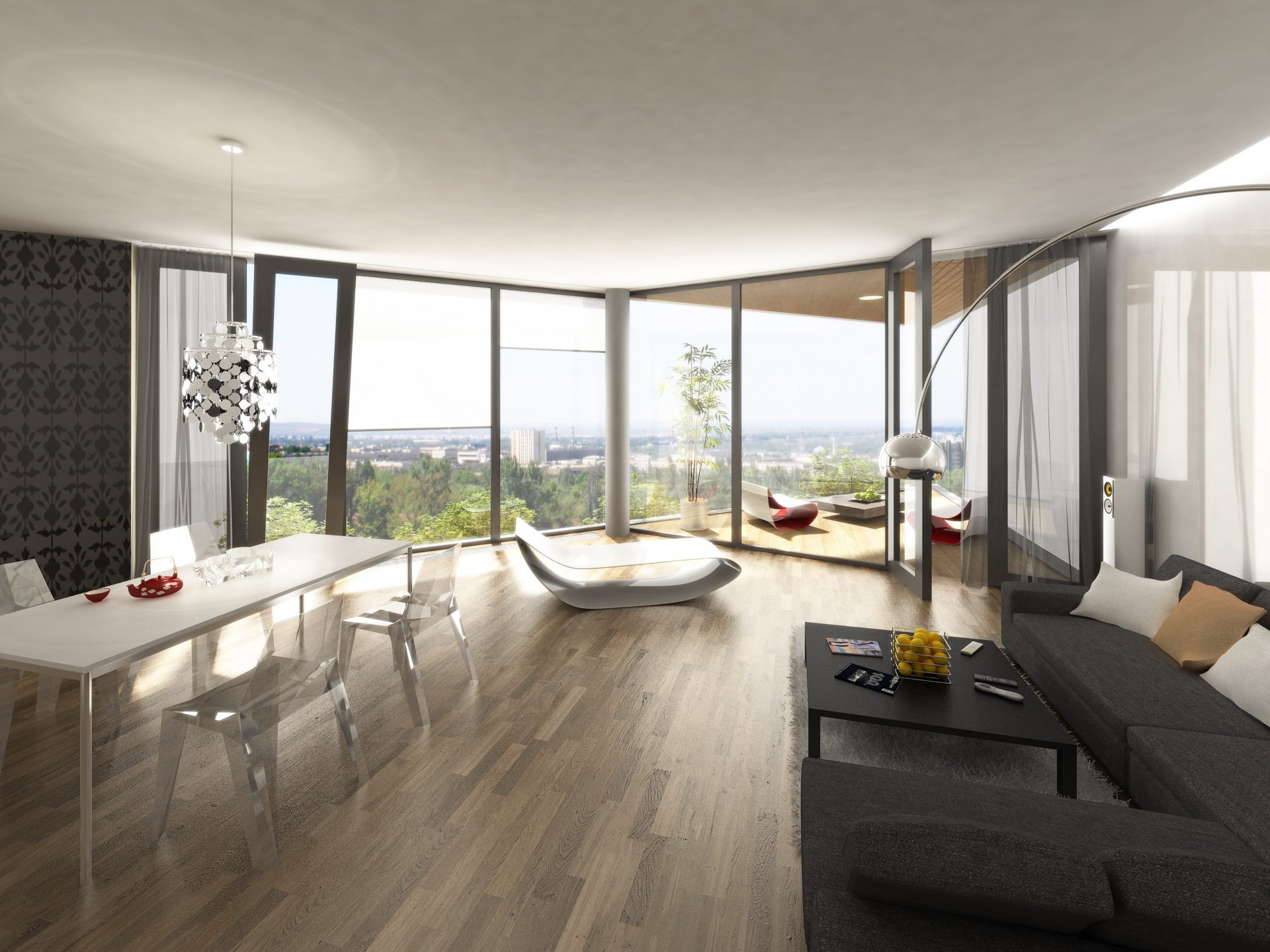 interior style design town city apartment penthouses living space terrace czech terraces interier