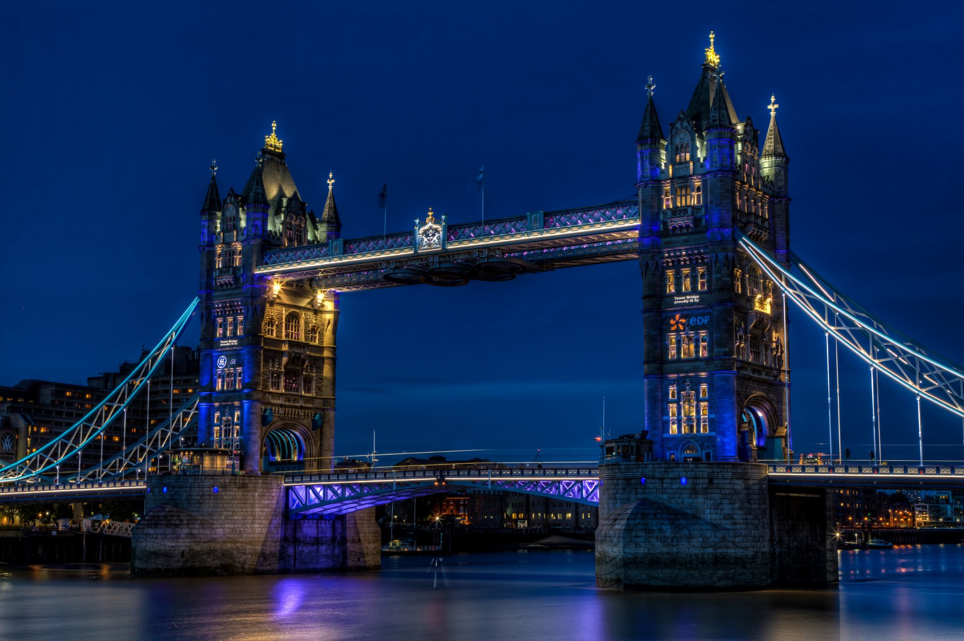 great britain england london city capital river thames tower bridge united kingdom town night light lights lighting blue sky