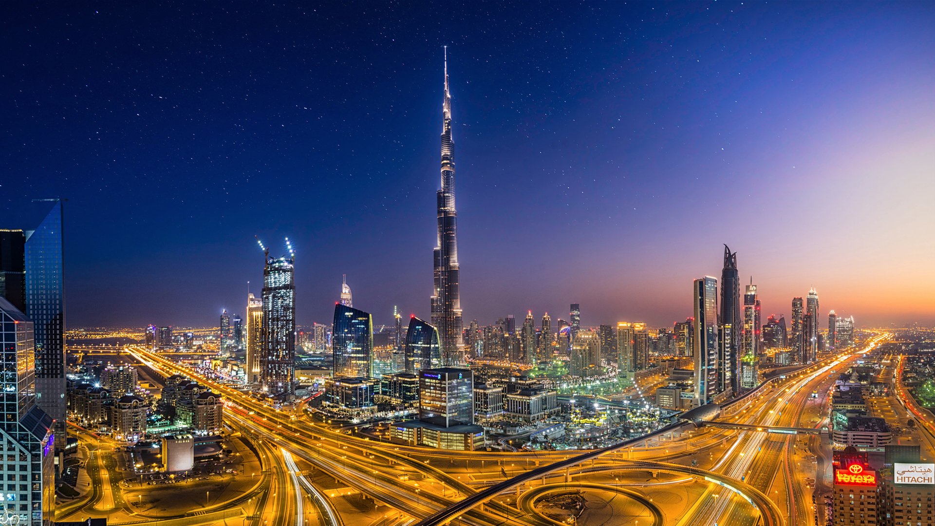 united arab emirates town dubai burj khalifa lights night