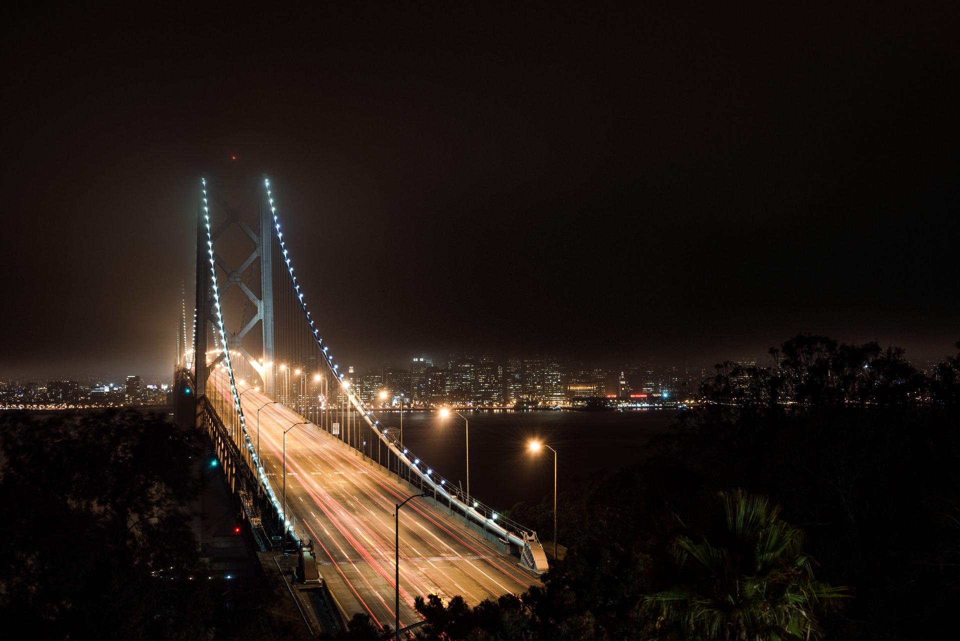san francisco san francisco california ca usa bay bridge bay bridge night light lights sky fall autumn dark united states gulf
