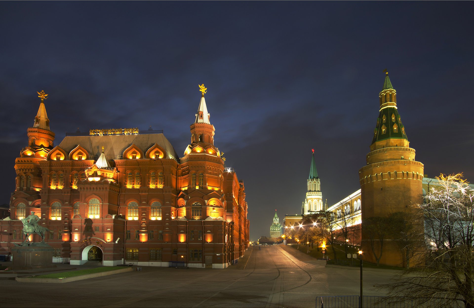 moscow russia kremlin city the kremlin night lights