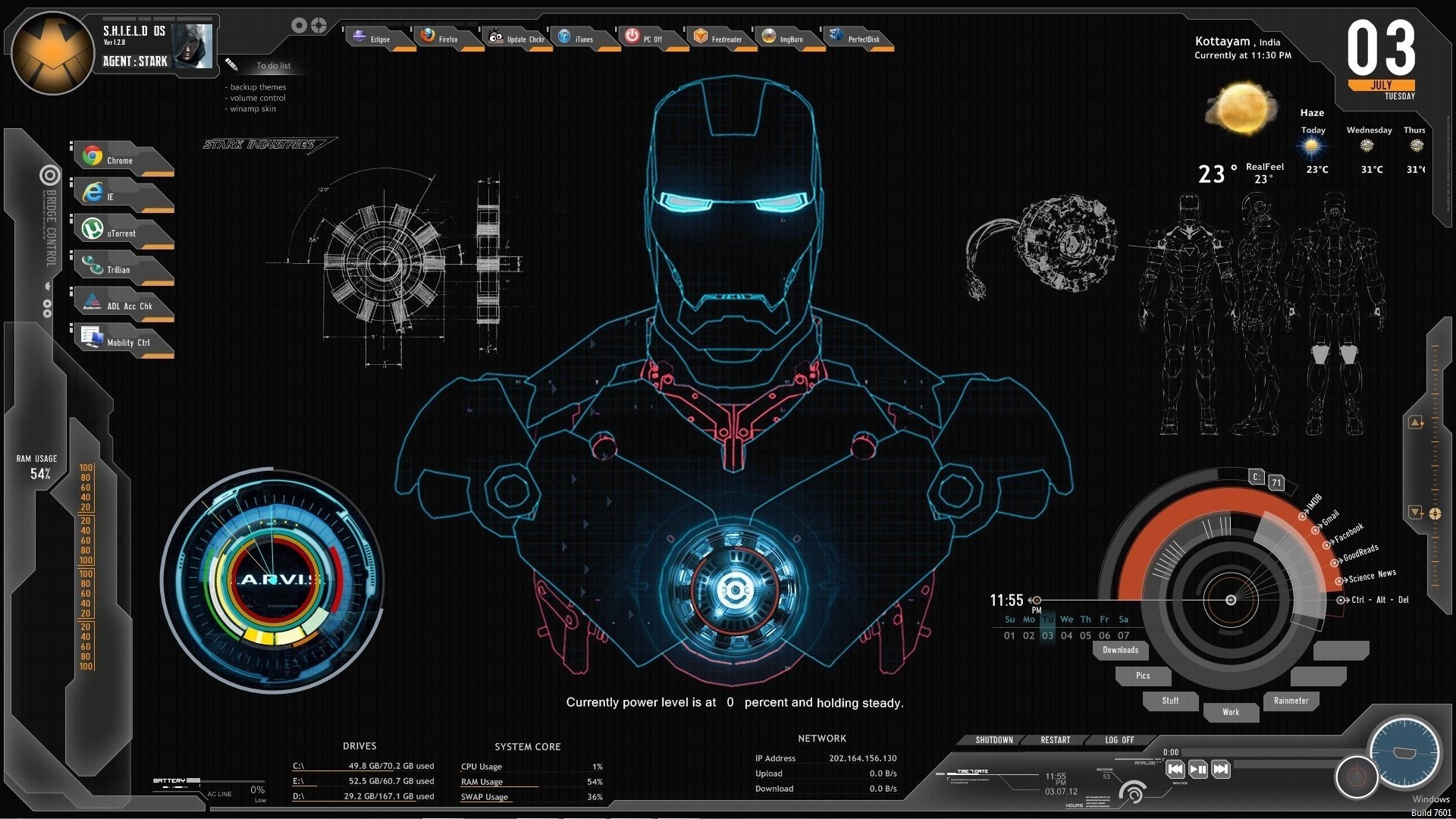 Iron Man Suit Display Screen