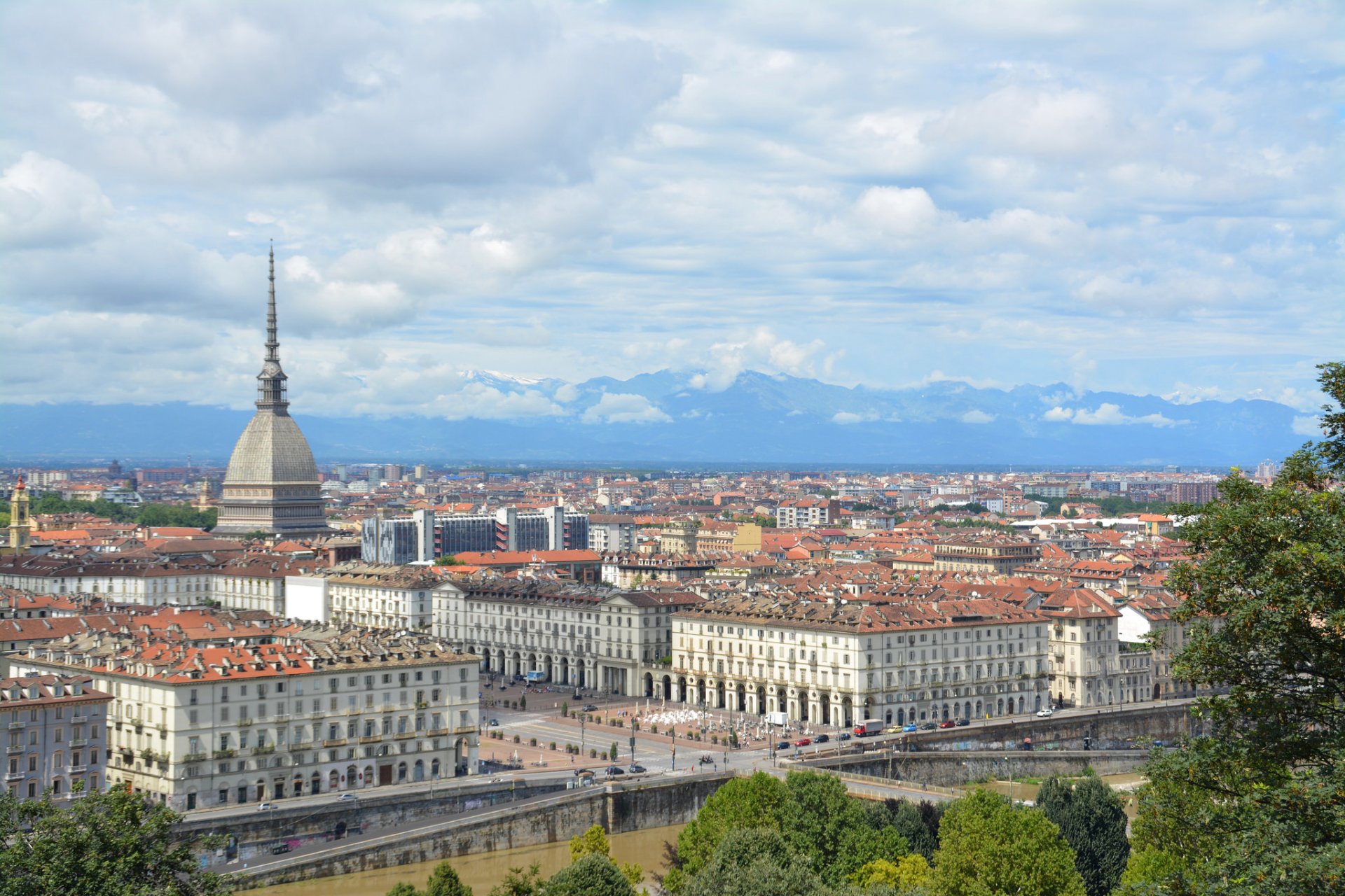 torino italy house river bridge quarter sky panorama