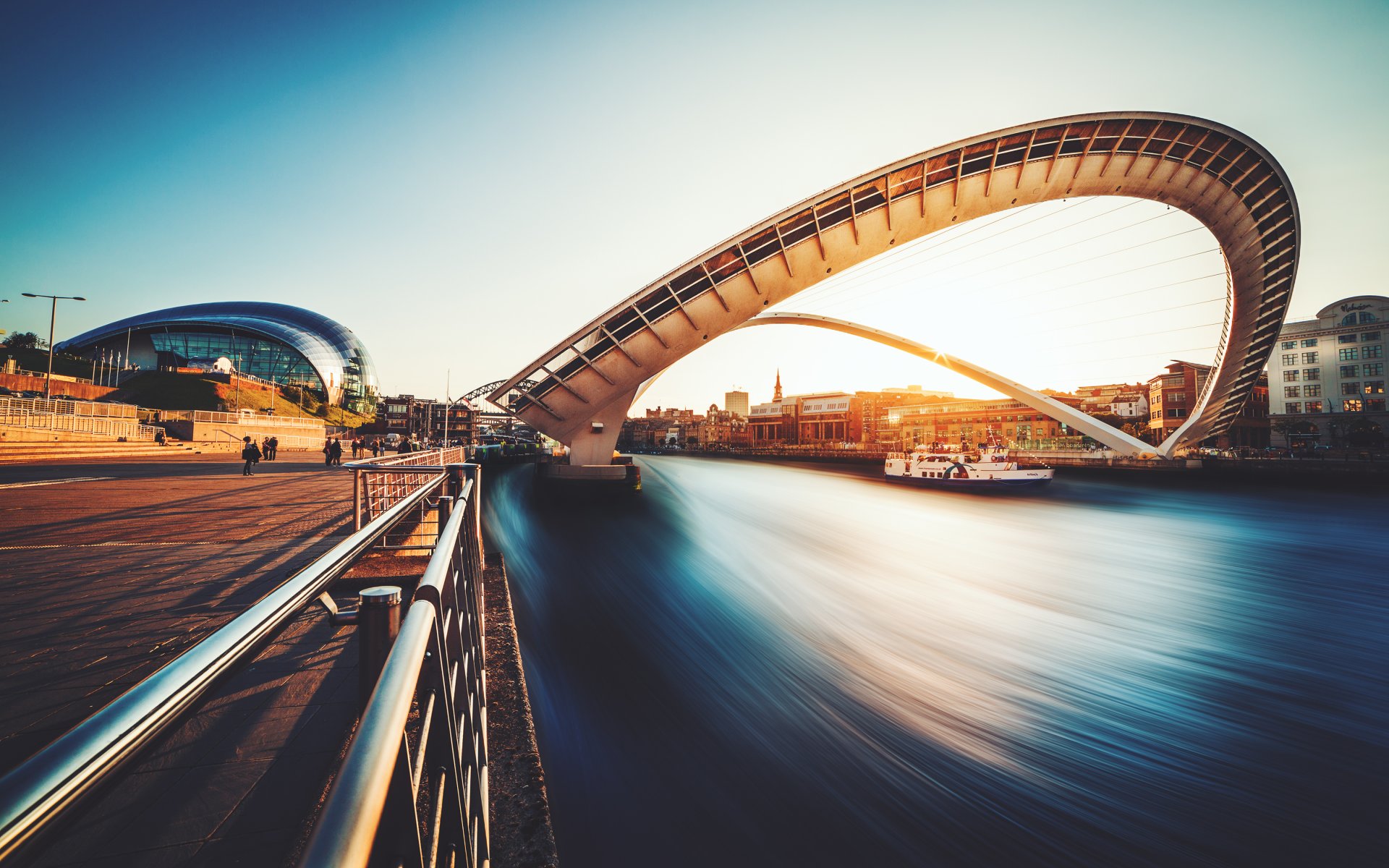 gateshead millenium bridge newcastle upon tyne uk river bridge town