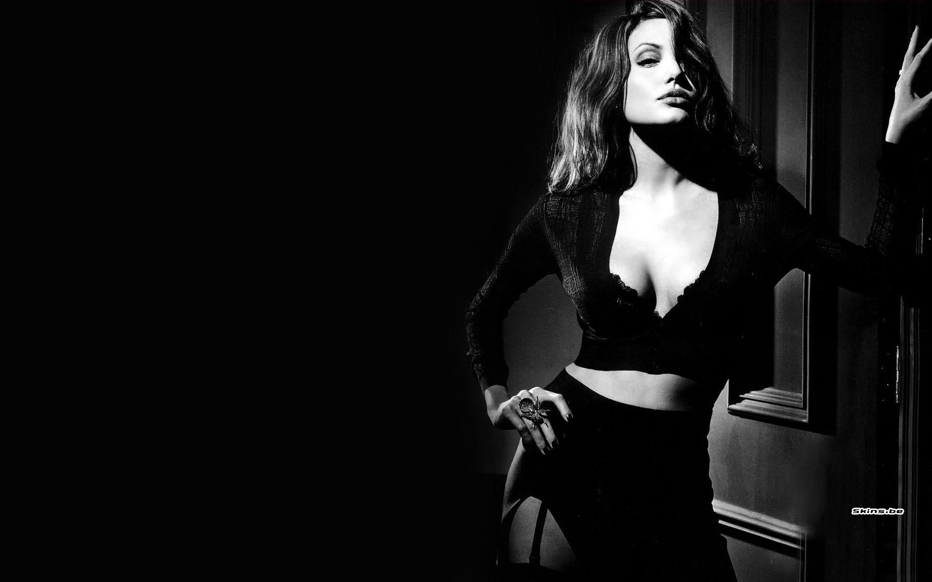 Angelina Jolie in black lingerie