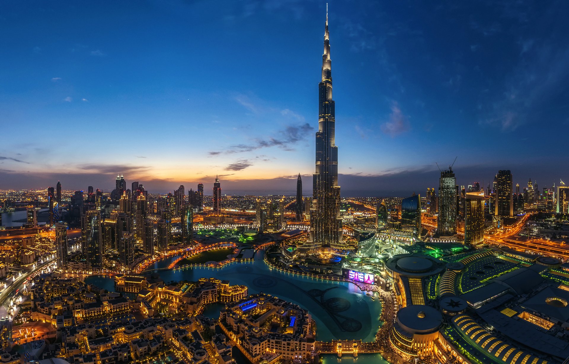 united arab emirates town dubai burj khalifa lights night