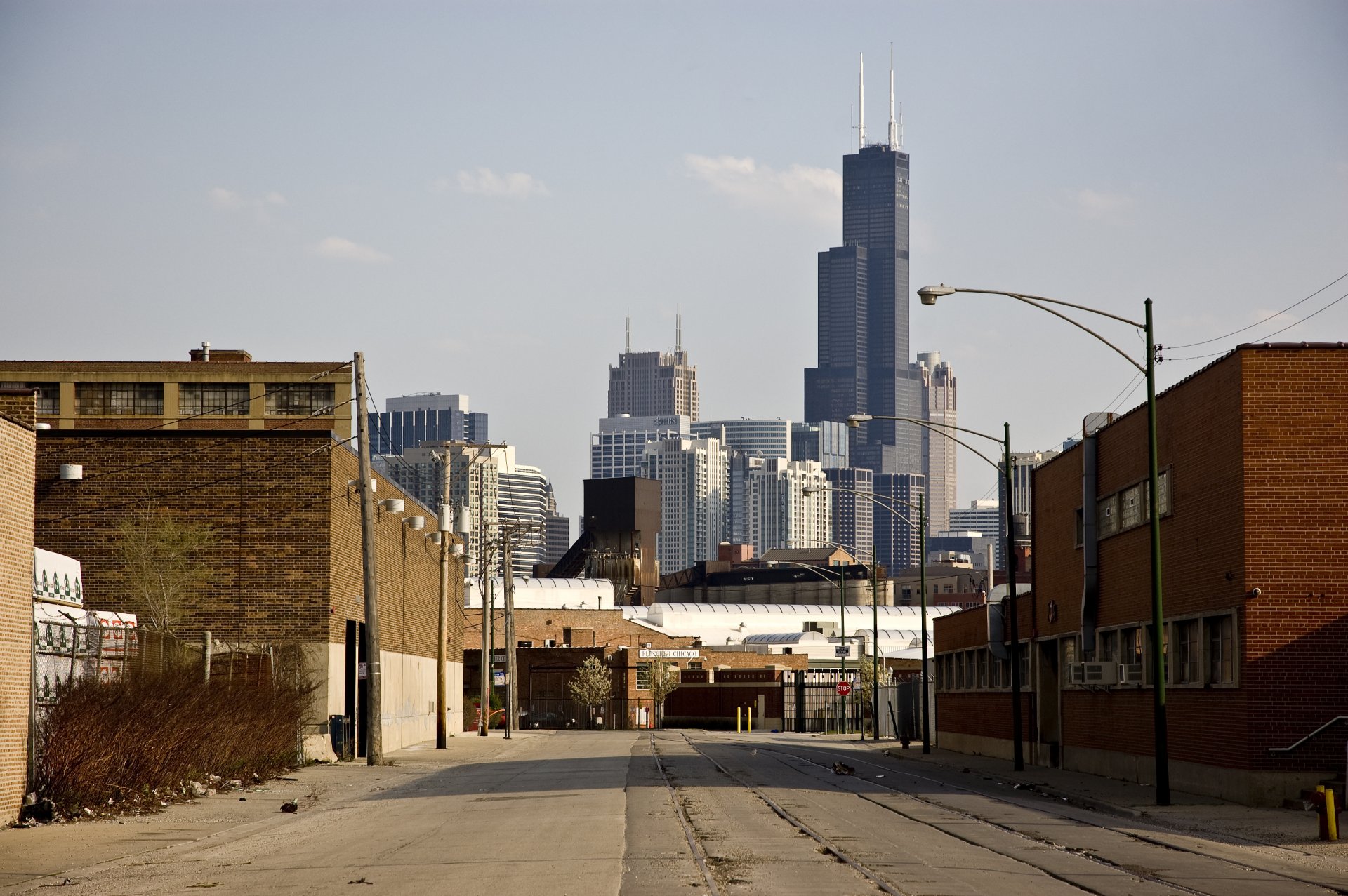 chicago america united states buildings skyscraper high-rise buildings road track