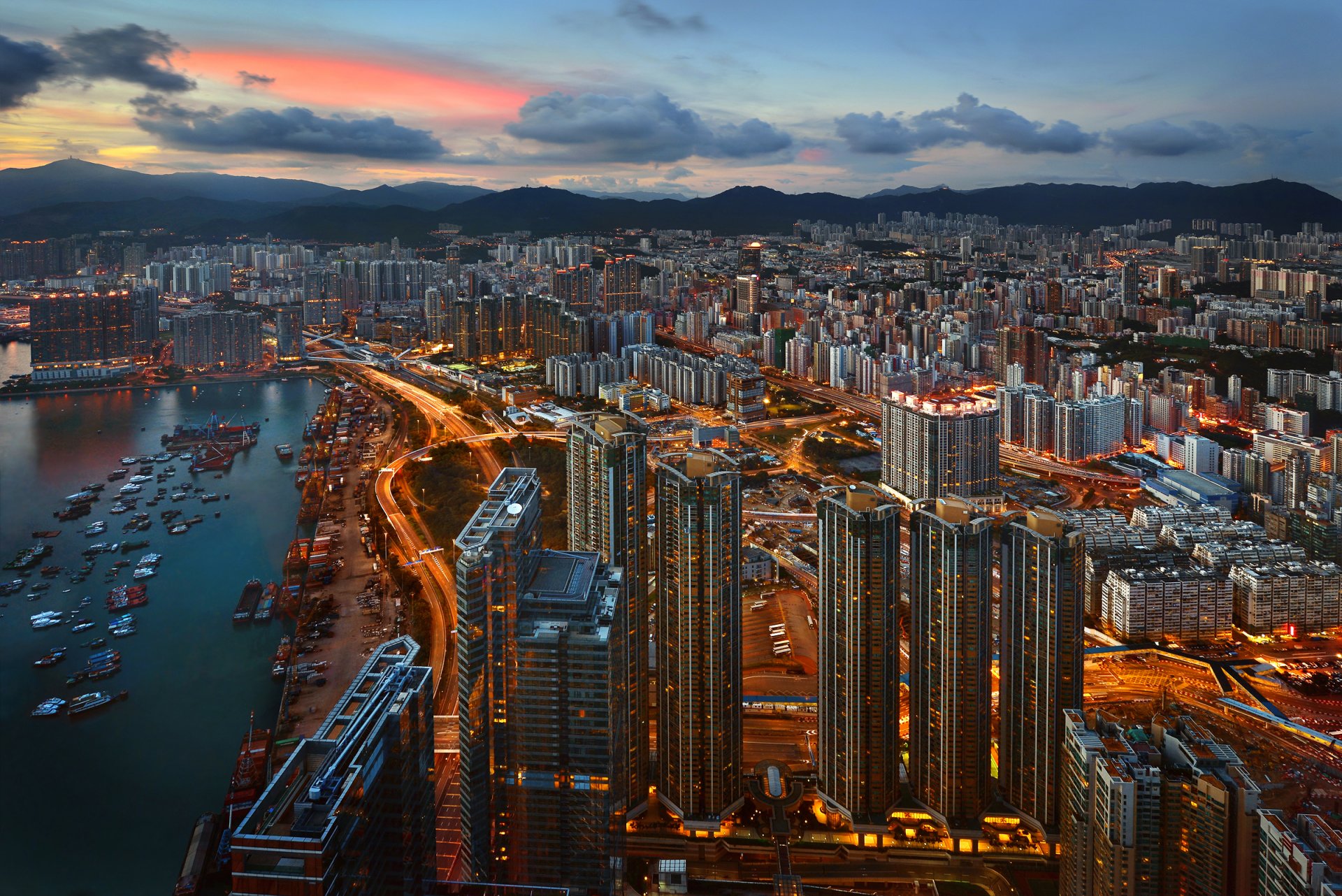 hong kong night lights