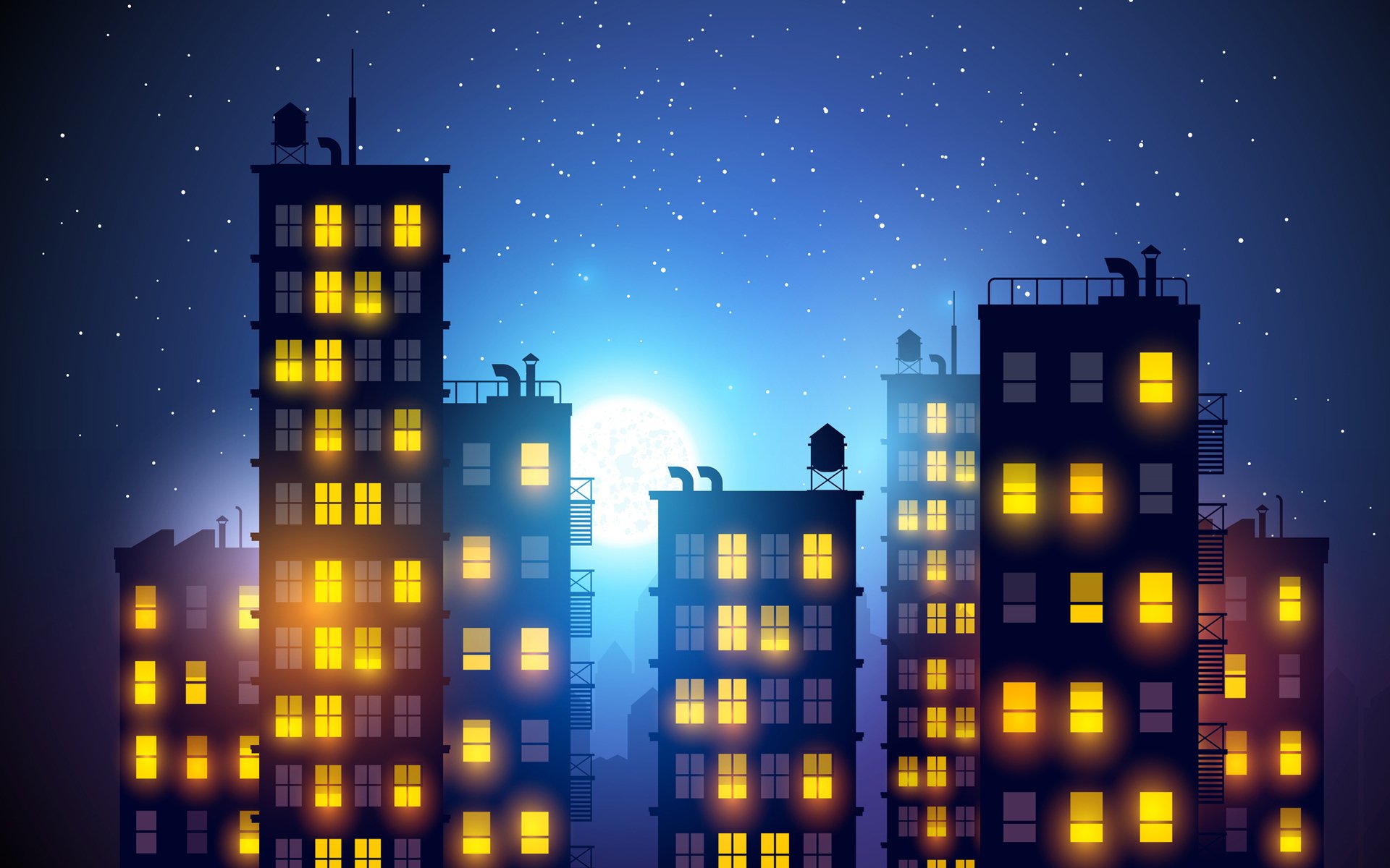 town picture night romance light sky house skyscraper window building moon widescreen wallpapers interest wallpaper interesting pictures