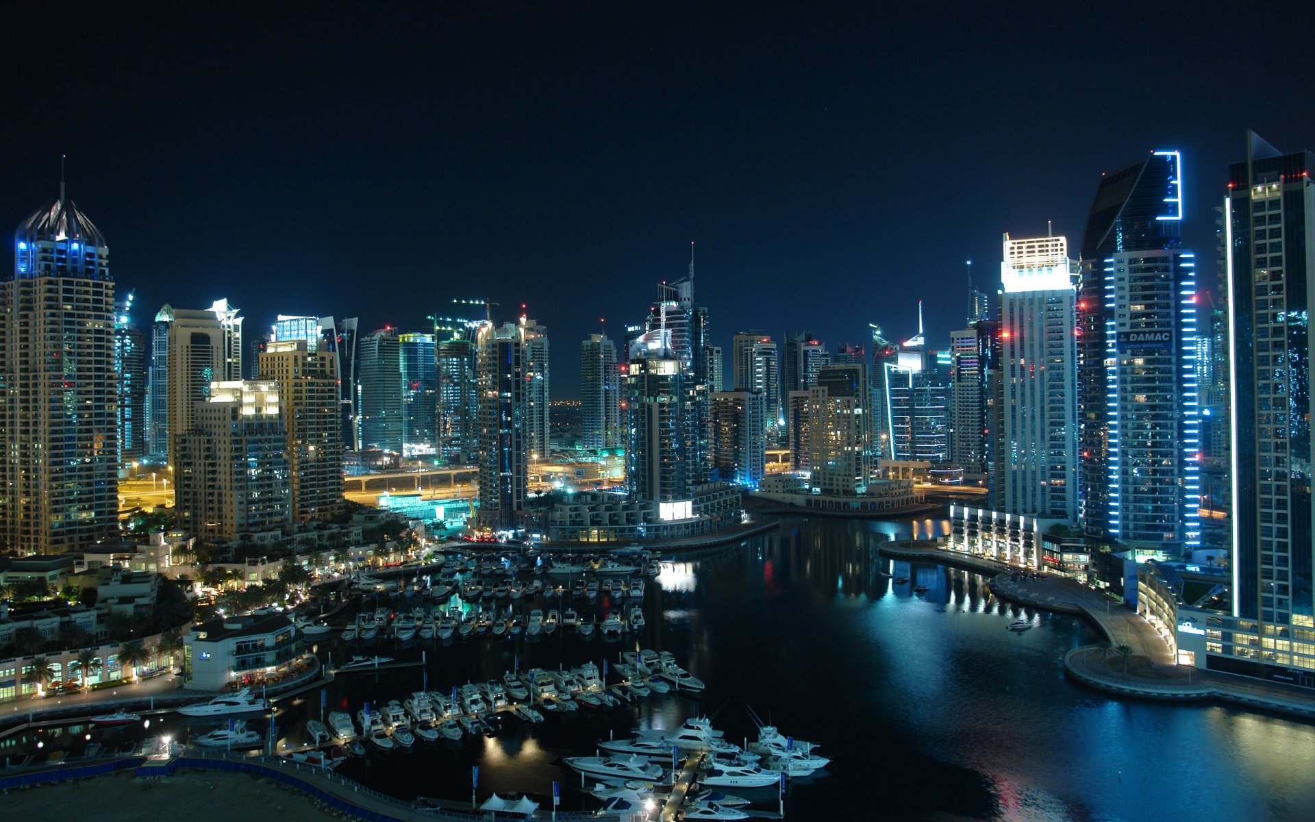 dubai city united arab emirates dubai marina house high-rise buildings the port of the boat night.