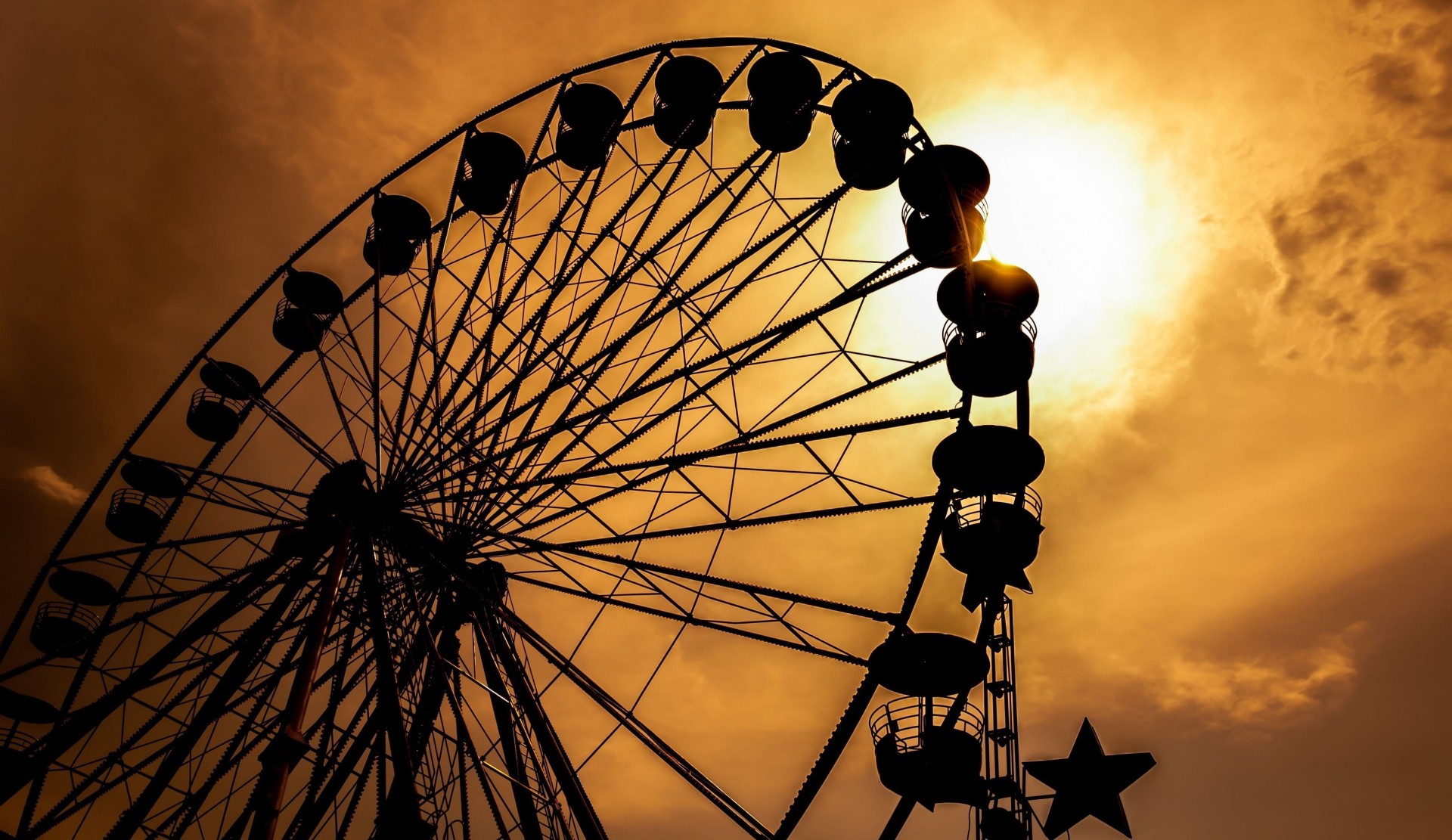 ferris wheel sky sunset mood black sun background wallpaper time nostalgia memories silhouette
