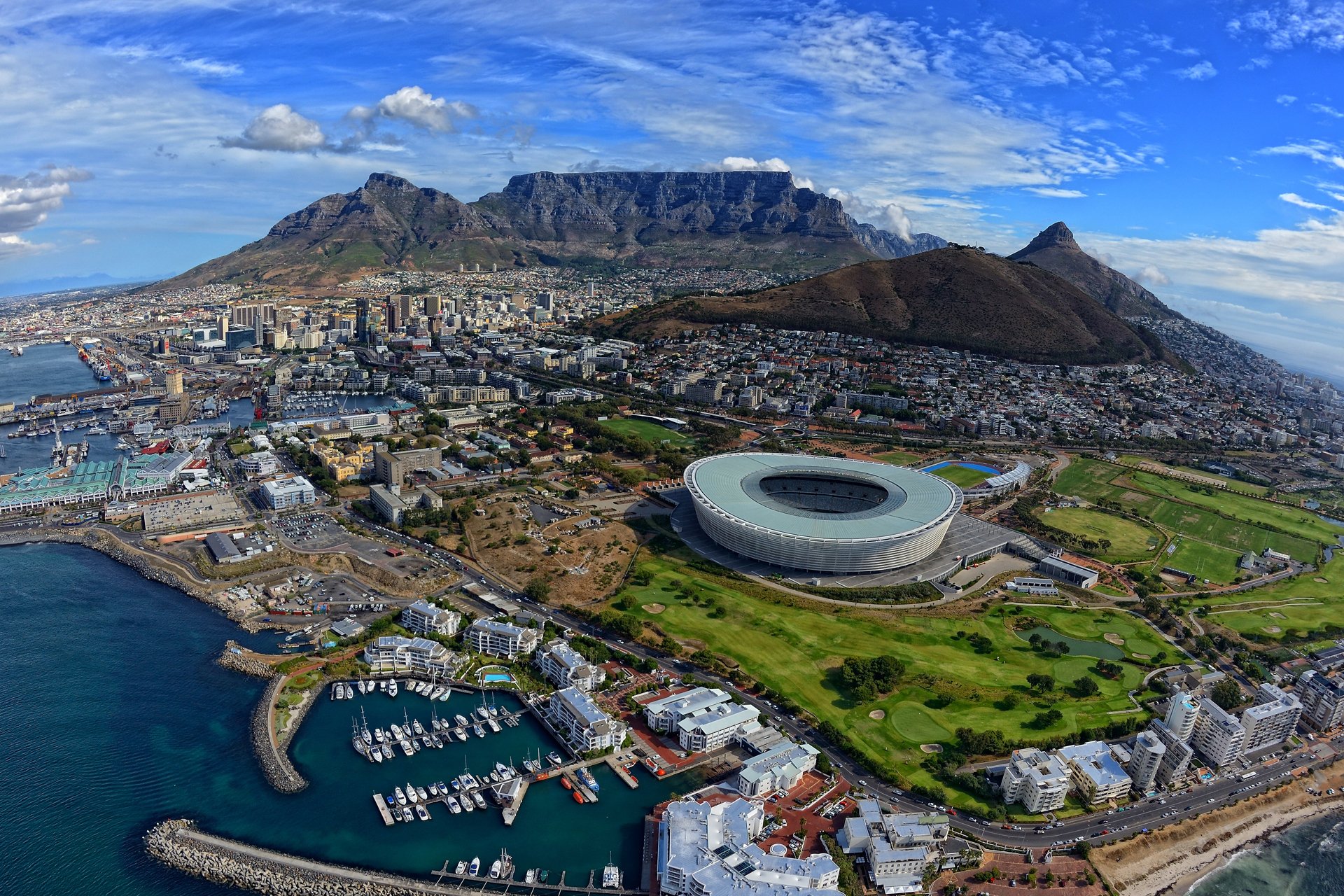 south africa town cape town along the atlantic ocean table bay table mountain mountain house stadium sea ocean boat yacht winter february richard stead by rivertay away for a while