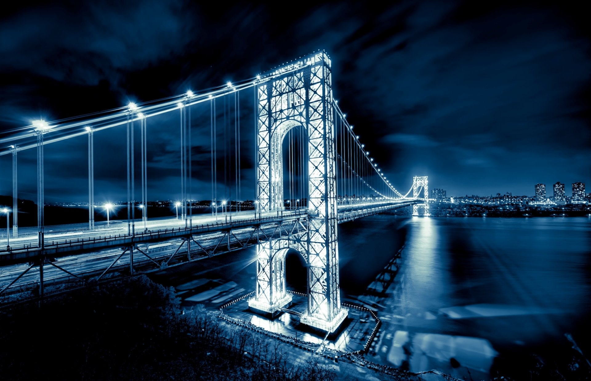 george washington bridge new jersey manhattan hudson river river hudson new york city nyc usa new york united states