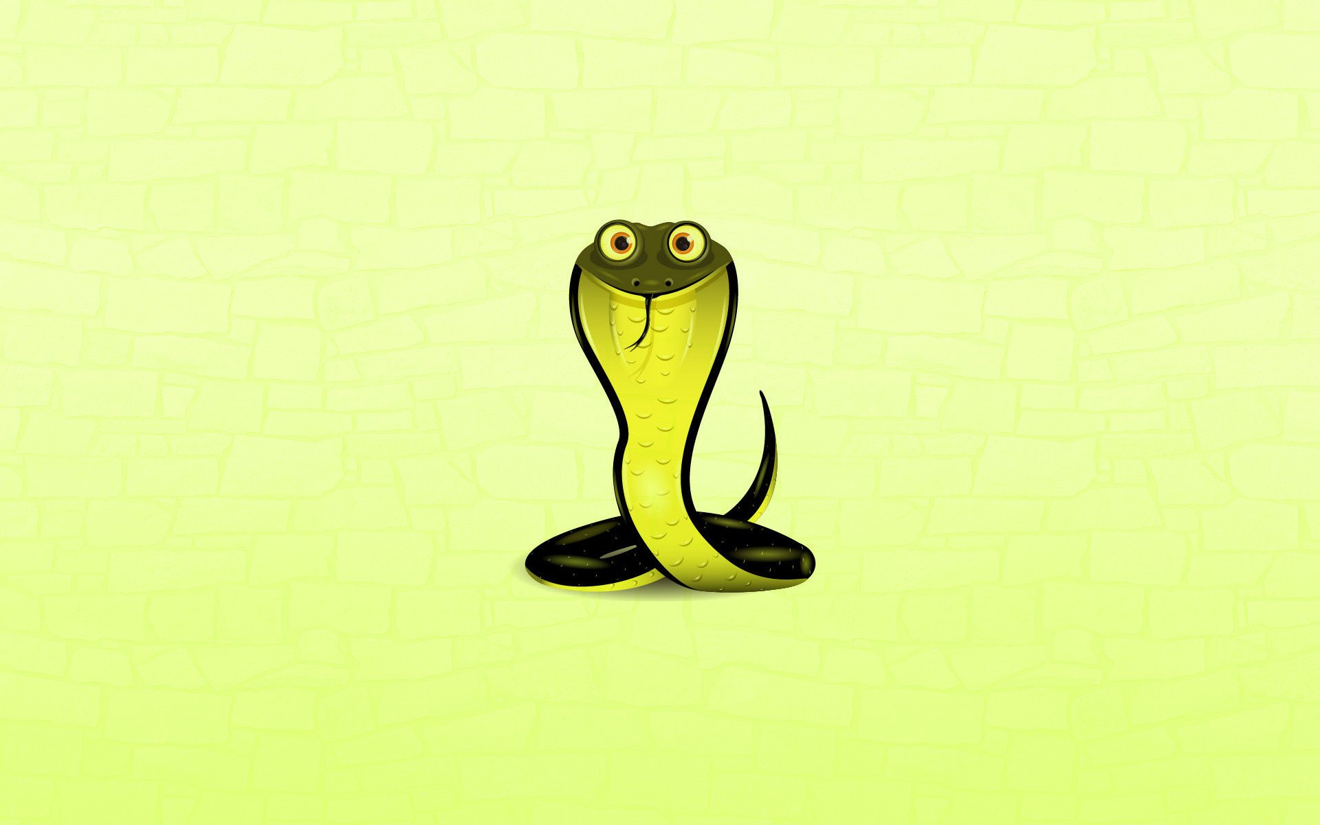 Minimalistic cute snake on a green background