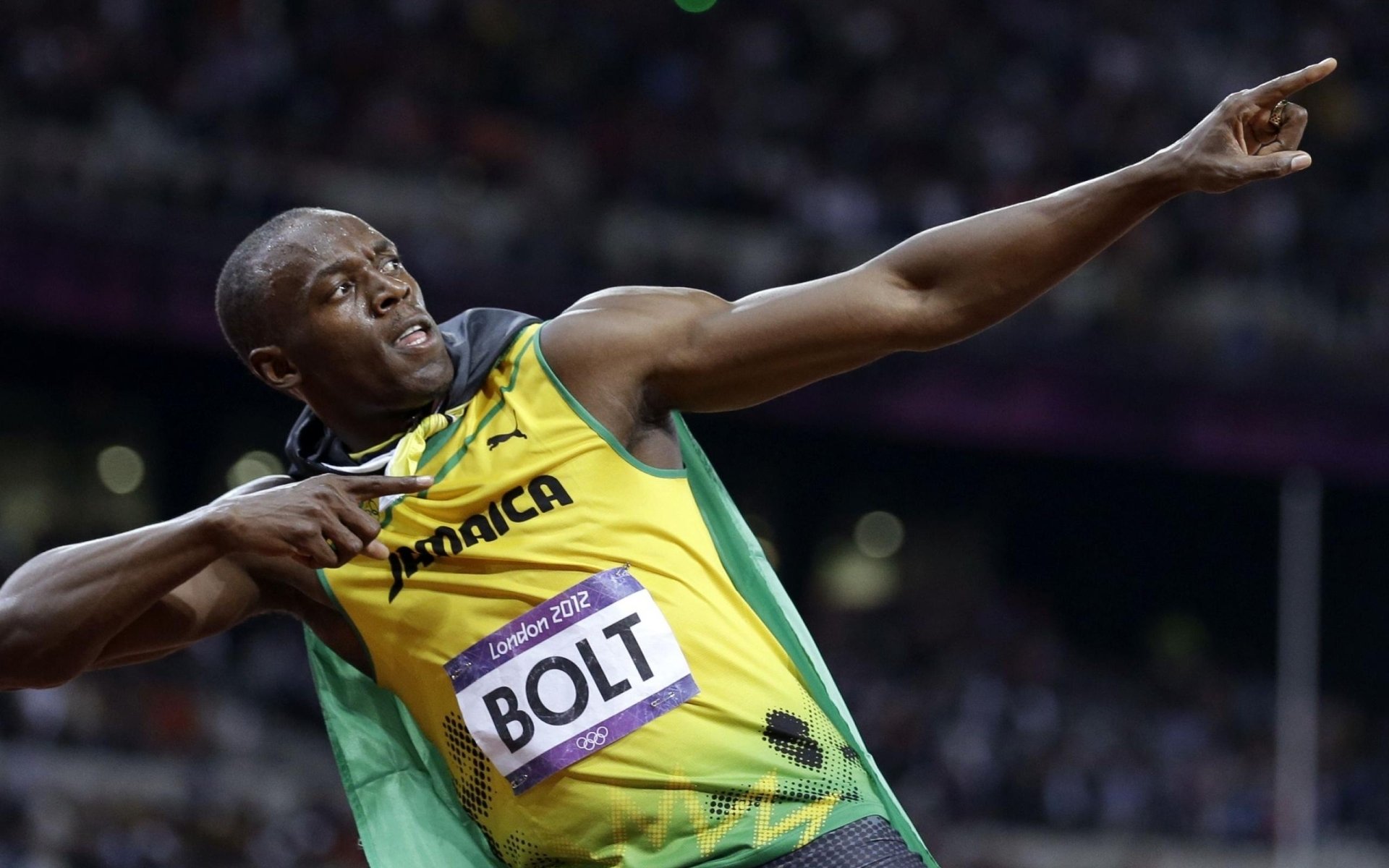 usain bolt men athlete sprinter runner world champion olympic champion athletics jamaica 2012 summer olympics summer olympics 2012 london 2012 gesture background