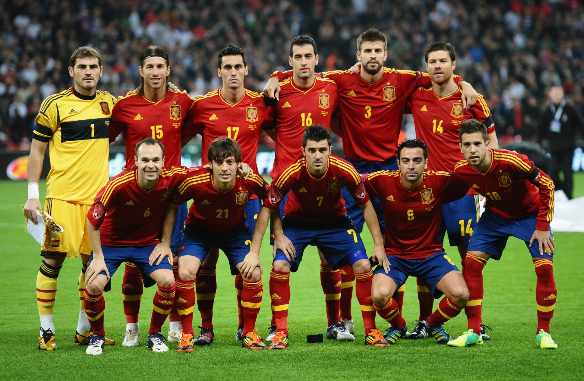 spain silva casillas sergio ramos villa xavi barselona real