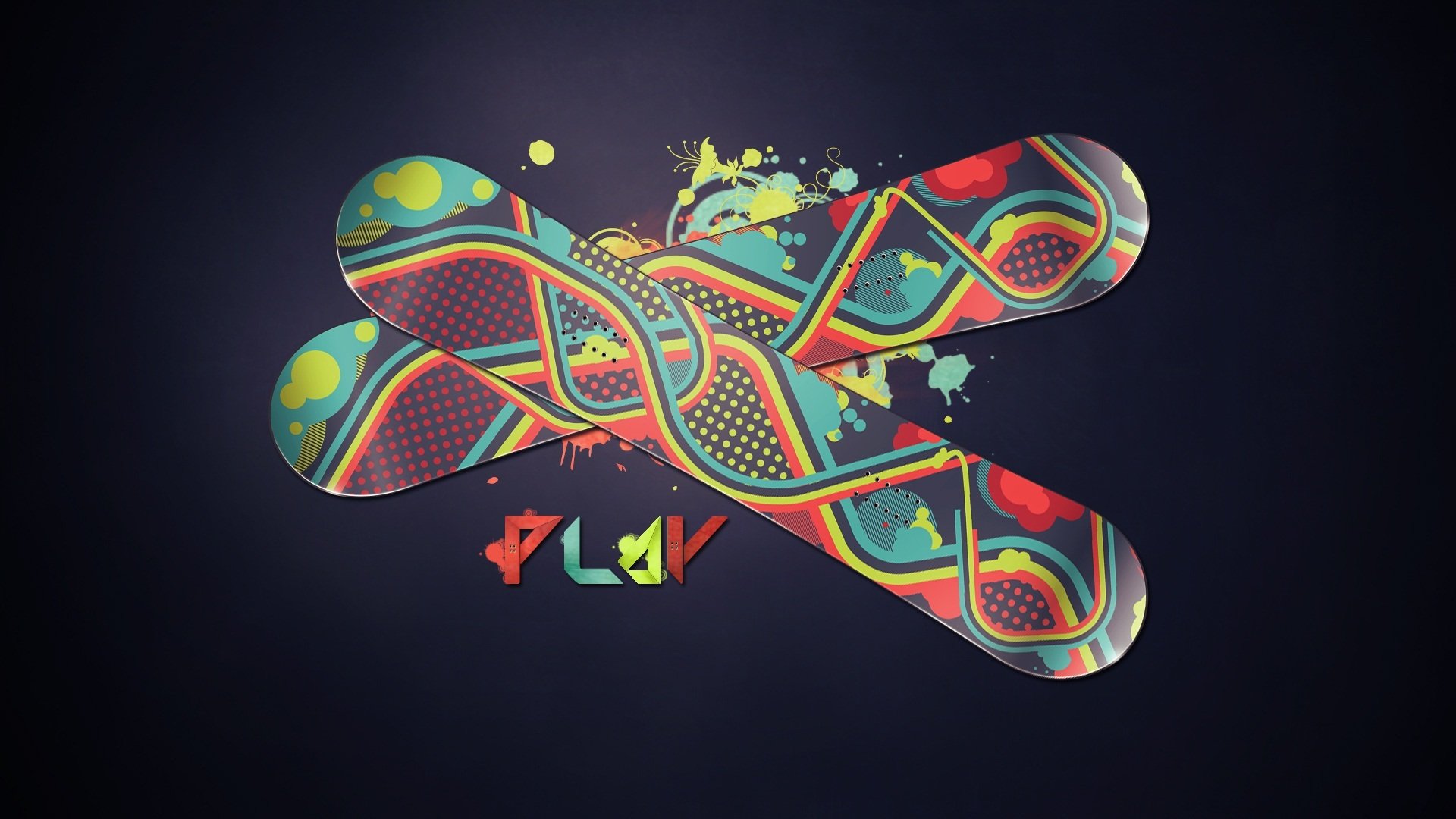 snowboarding snowboards sports patterns paint style of the strip lines word inscription following snowboard sport colors stripes lettering circles 1920x1080