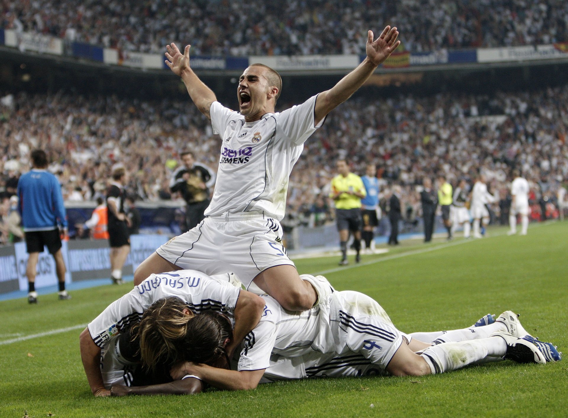 real madrid stadium cannavaro victory goal happiness