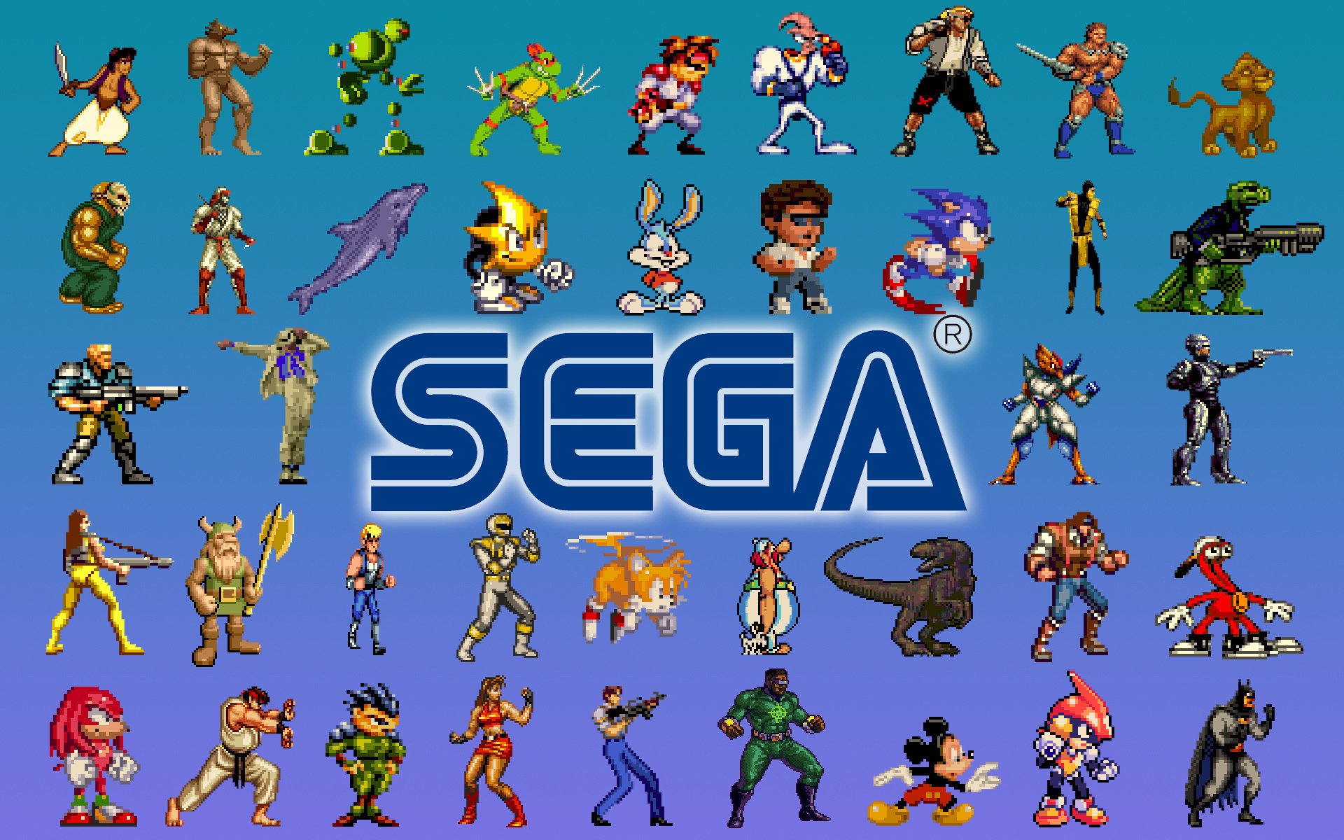 Pixel characters of sega games
