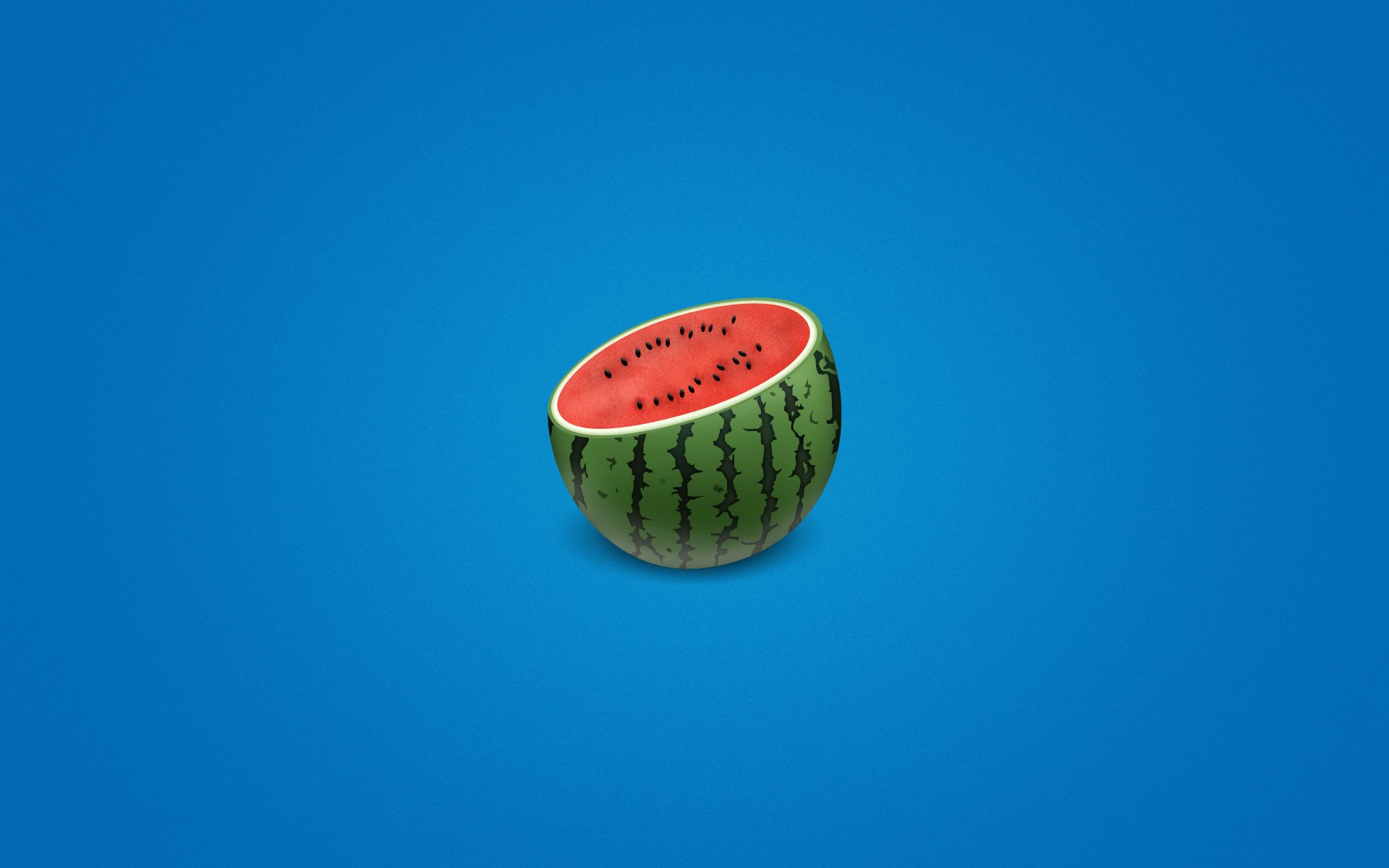 Watermelon cut with bones on a blue background