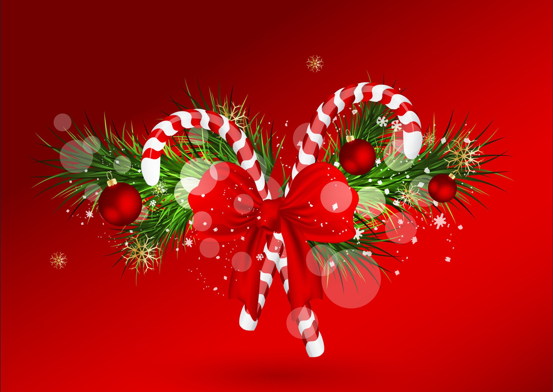 Christmas lollipops on a red background