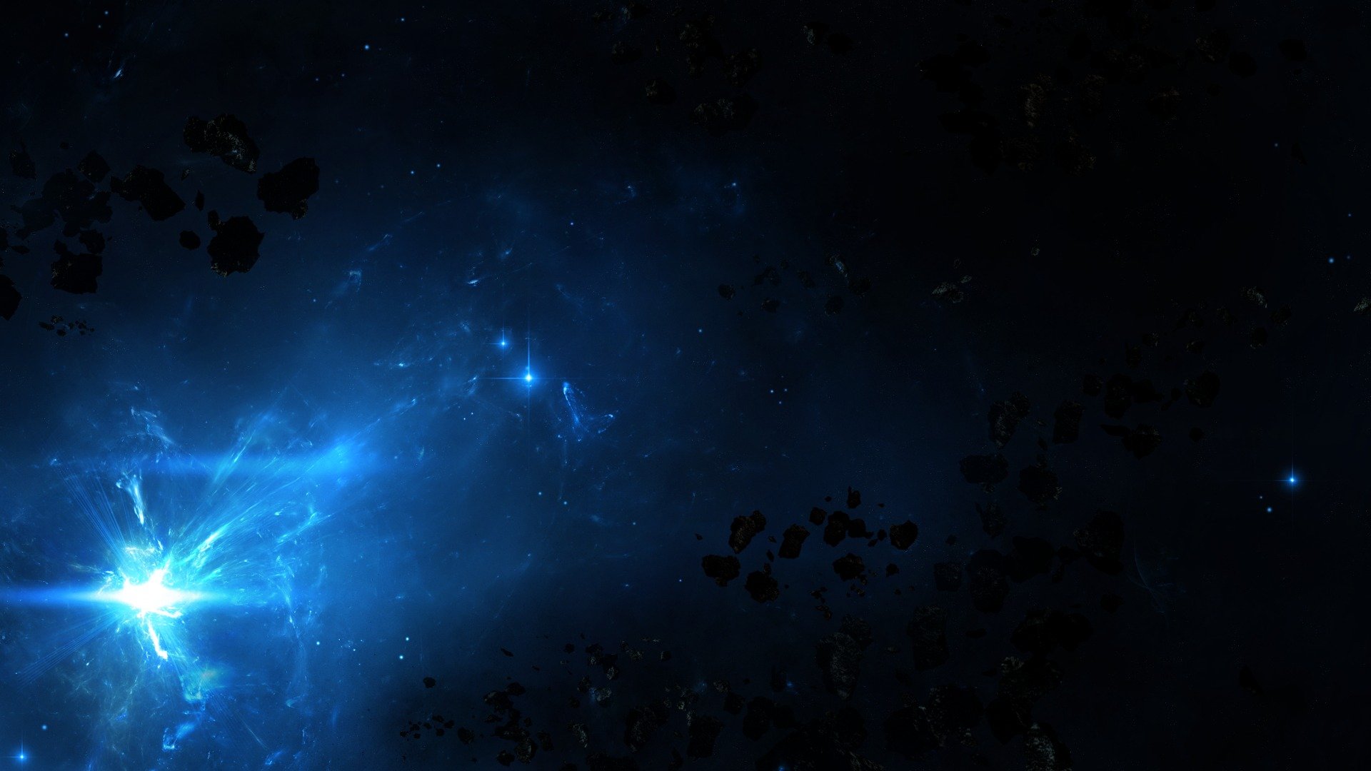 space asteroids star darkness nebula