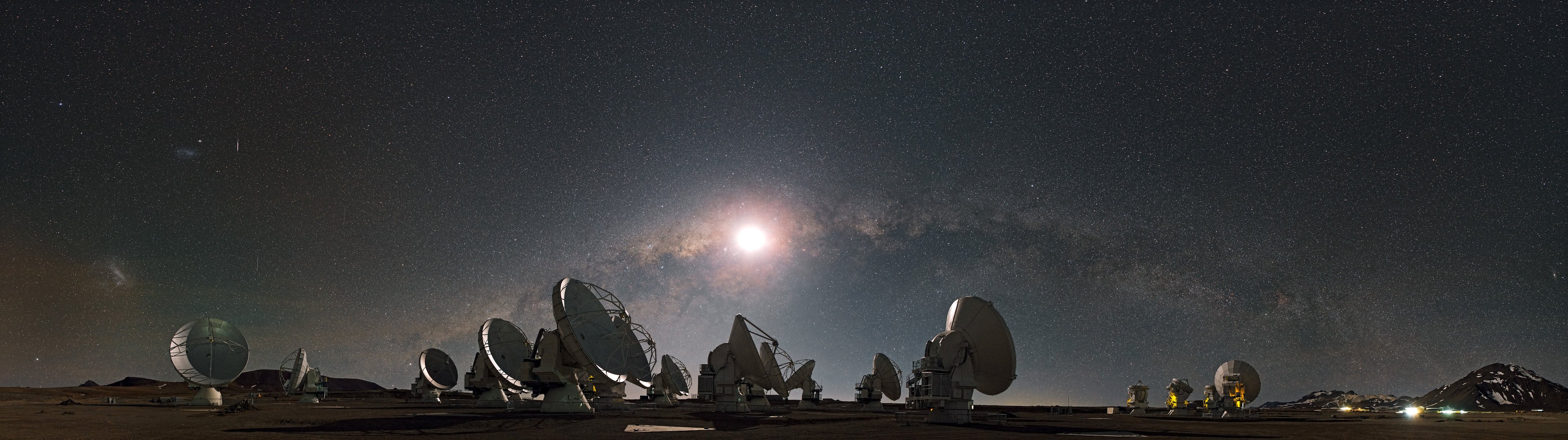 milky way moon star radio telescope