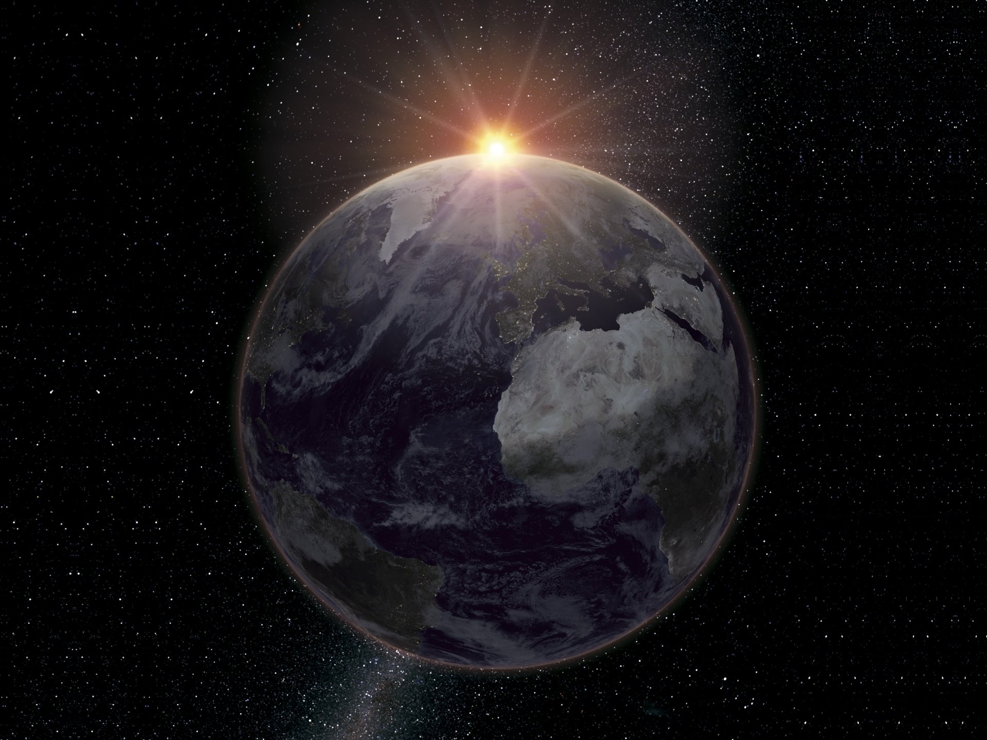 space universe star planet land sun