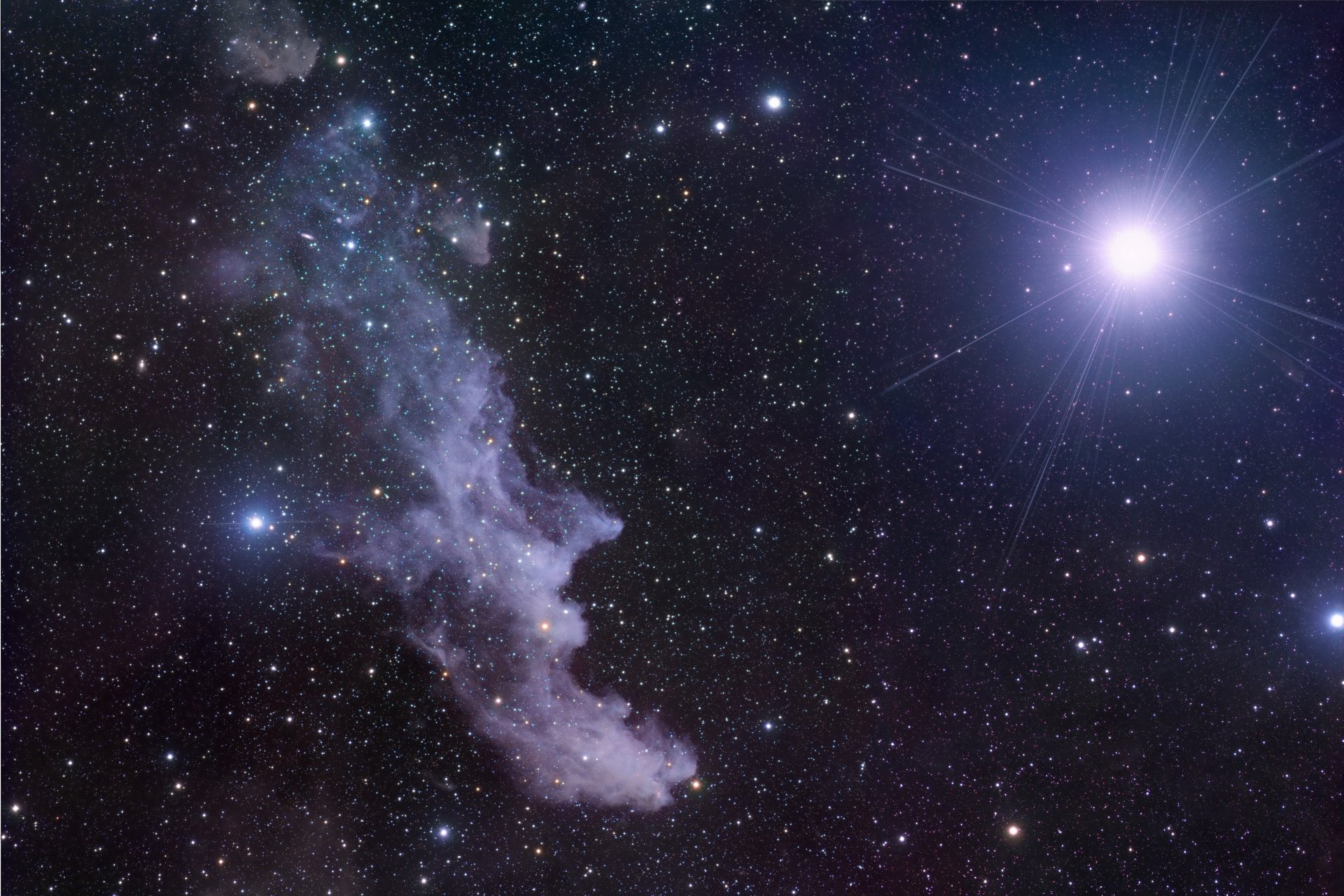 reflection nebula witch head space star riegel orion
