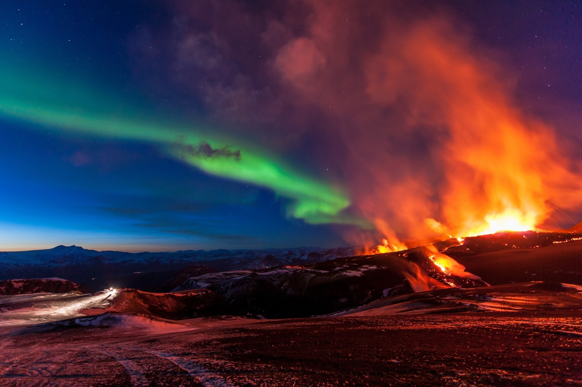 poems fimmvorduhals volcanic eruption iceland northern lights mountain