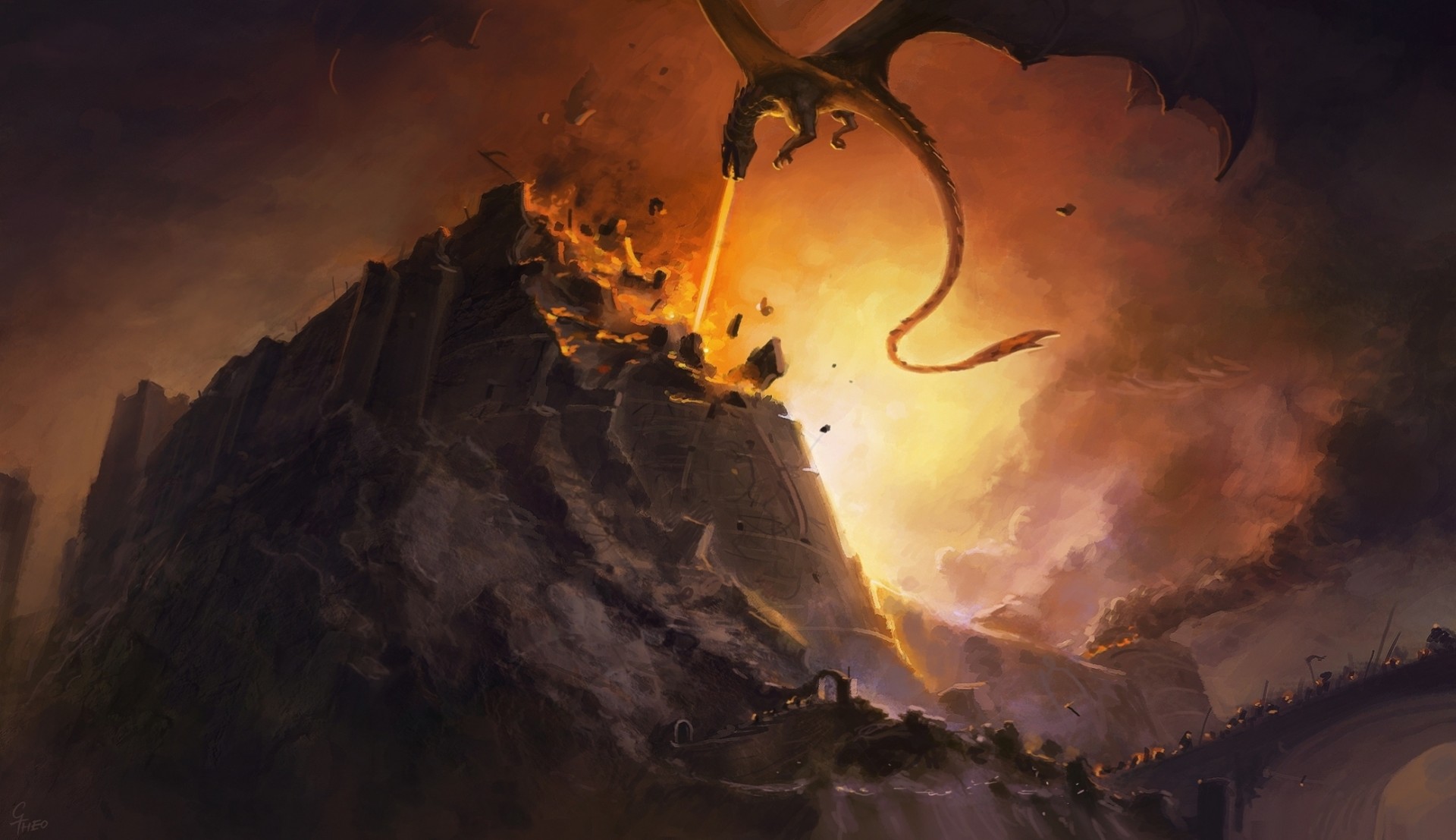dragon glaurung known the silmarillion fall of nargothrond battle siege fire j. r. r. tolkien grrrod destruction fortress