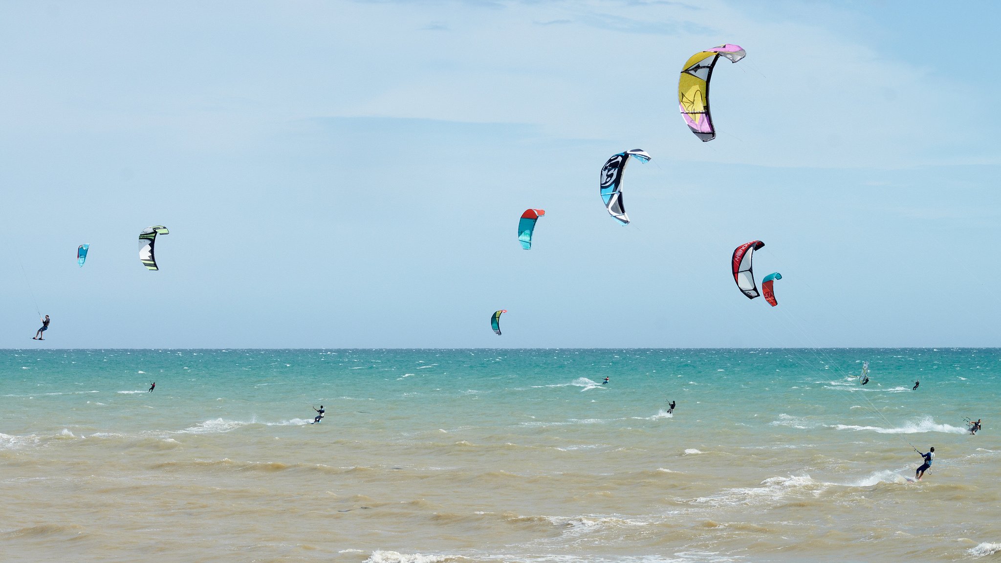 sky sea wind kitesurfing board parachute