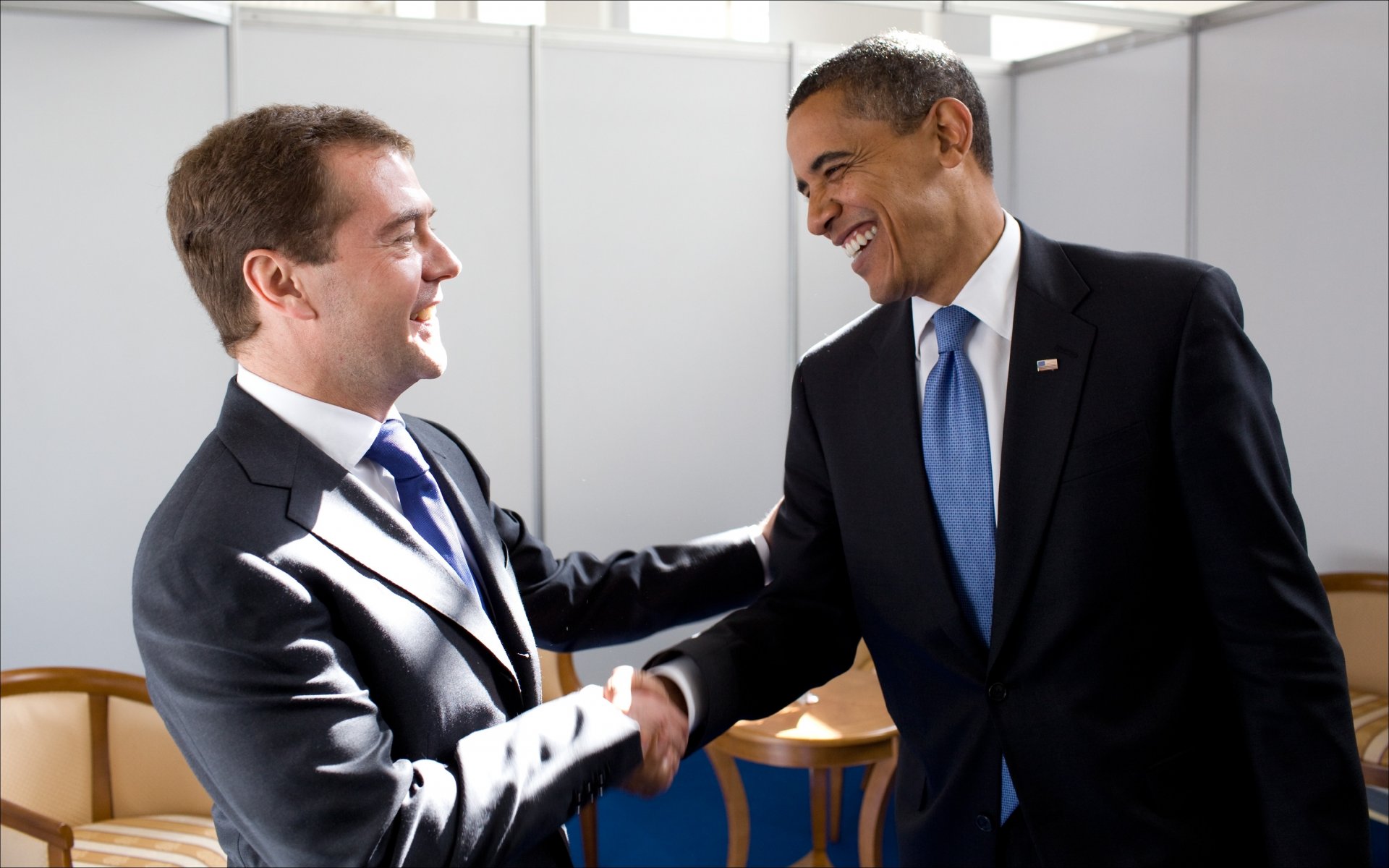 friends handshake smile presidents medvedev barack obama meeting moscow 2009