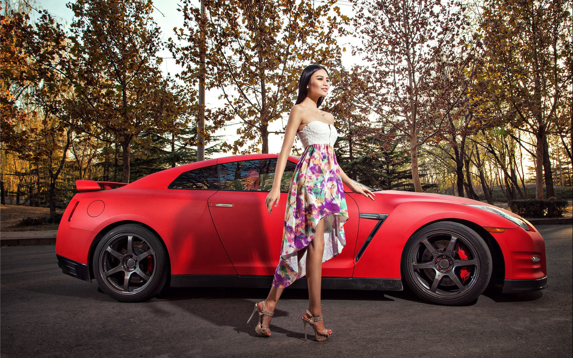 girl nissan gt-r asian korean model model machine car vehicles