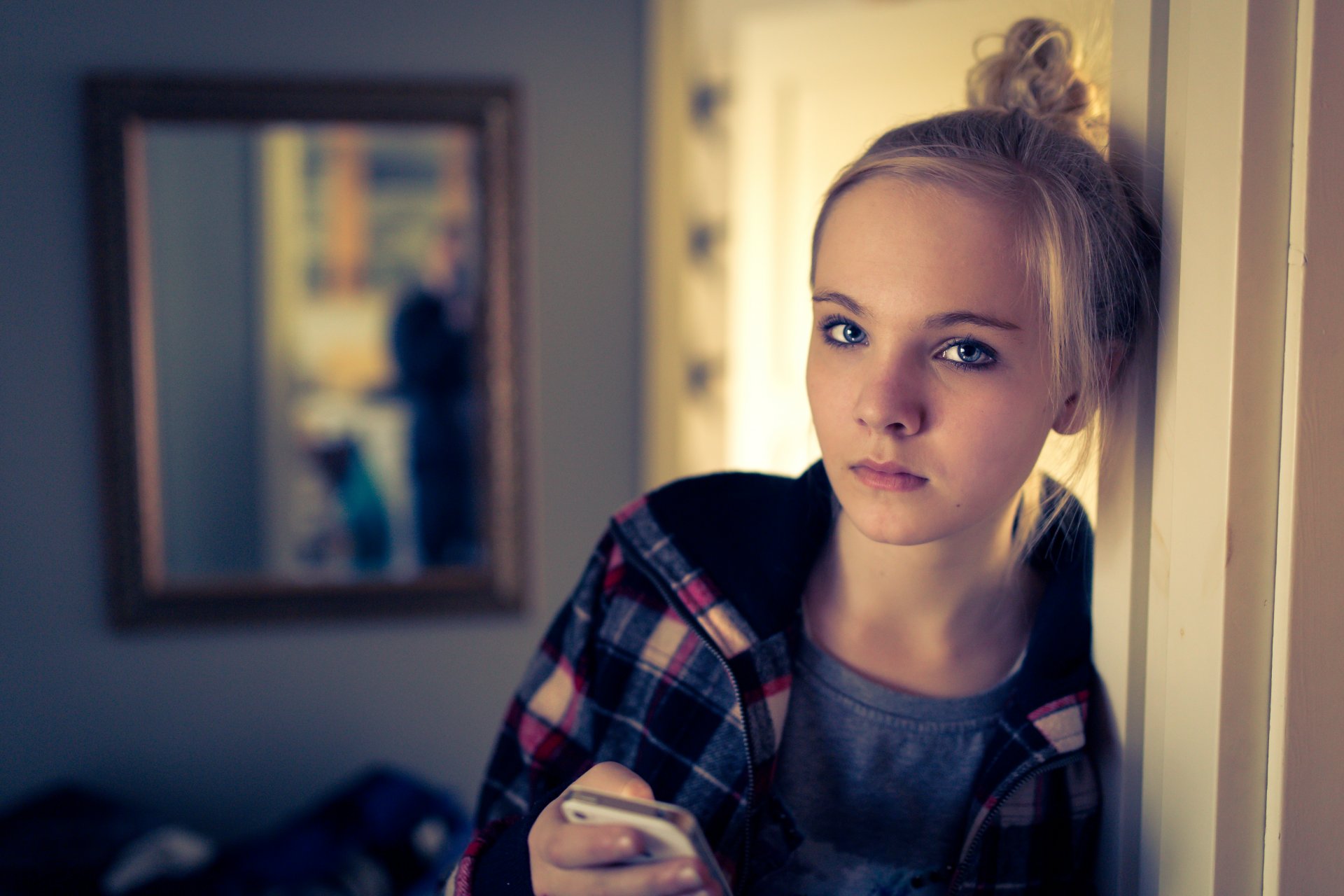 teen girl portrait view iphone