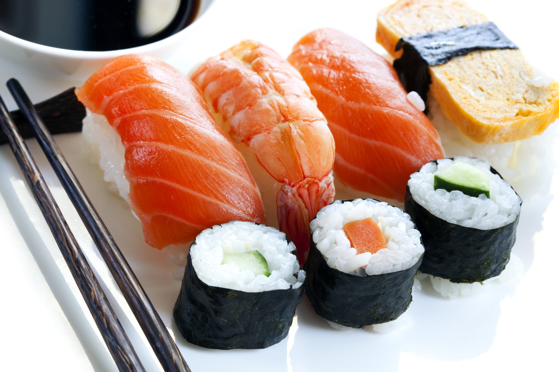 sushi japan japan food land rolls sashimi japanese food seafood red fish salmon shrimp tiger prawns slices figure tofu sticks