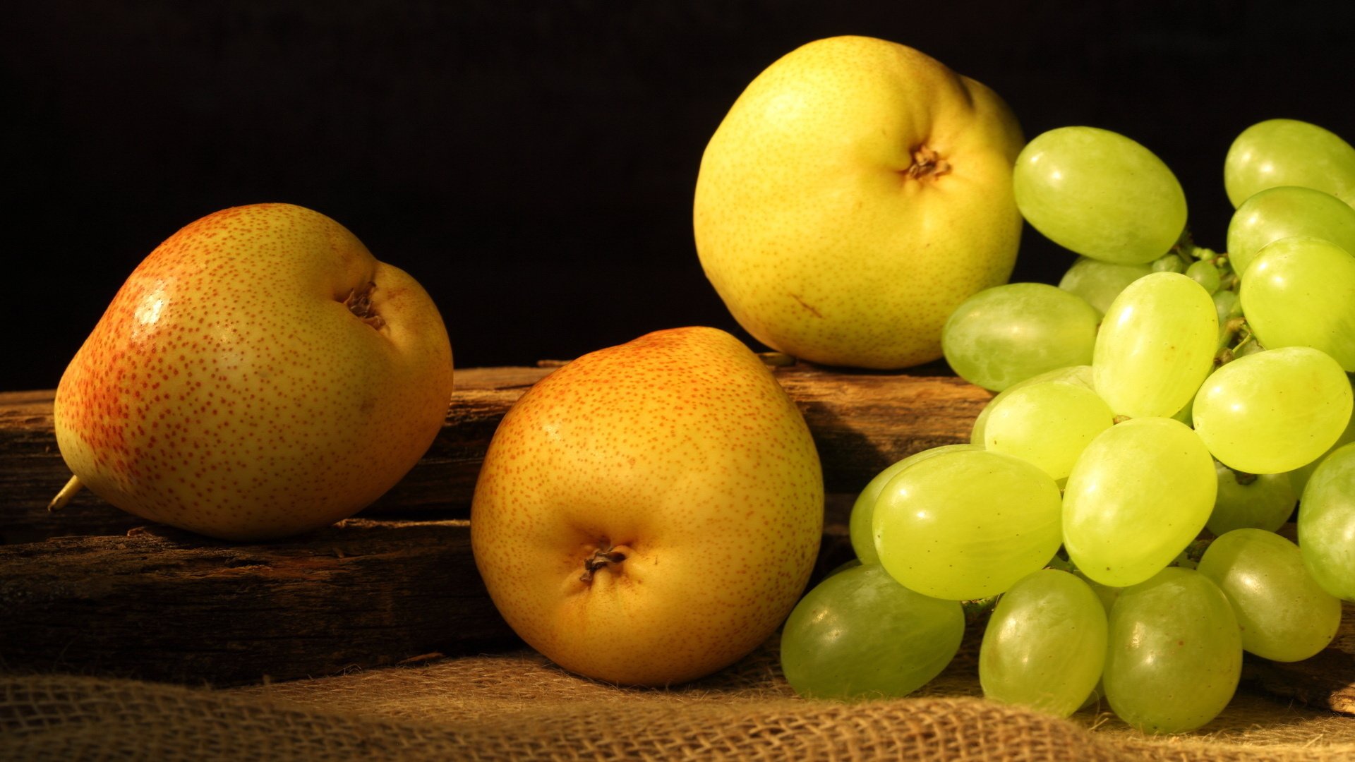 pear pears yellow grapes fruits fruit