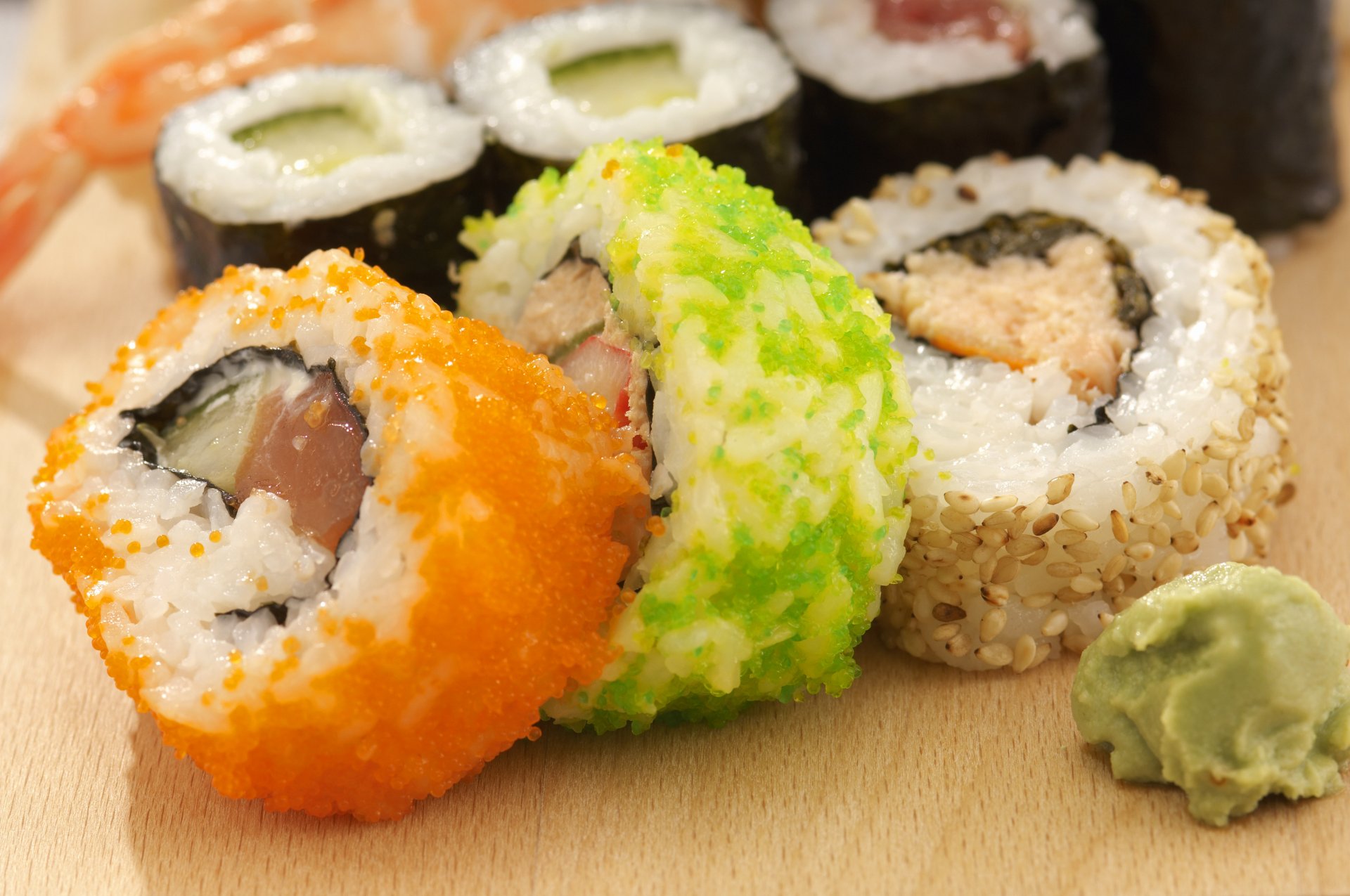 food land fish figure wasabi sesame sushi rice 1920x1200