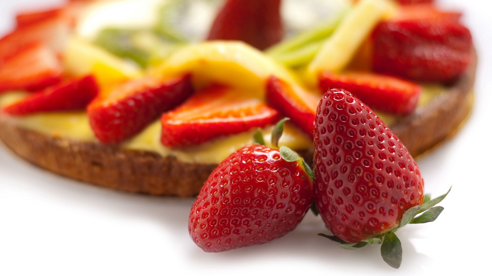 food cake strawberry sweet dessert 1920x1080