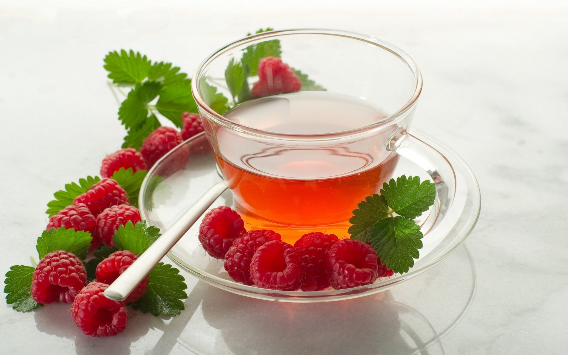 raspberry cup tea spoon