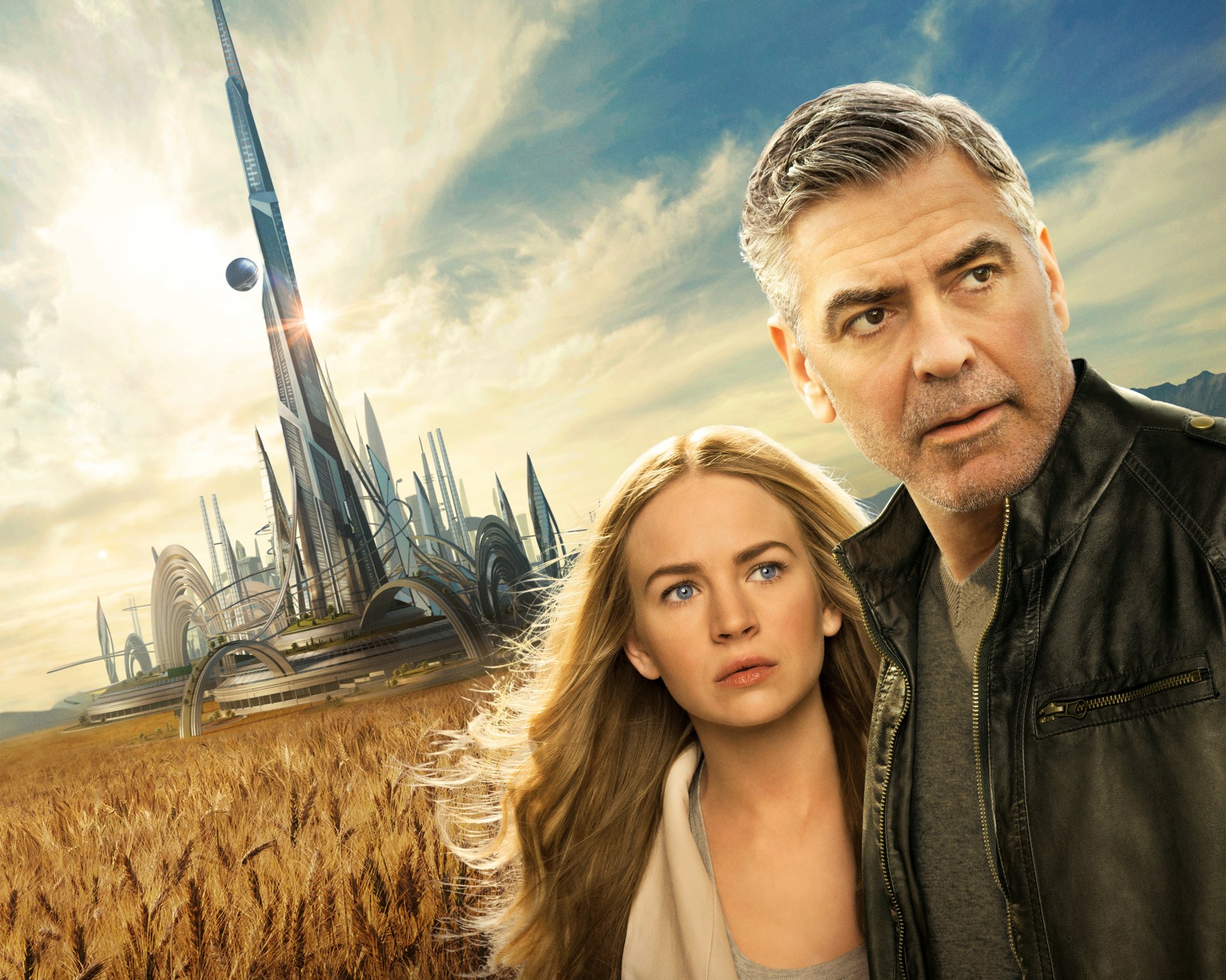 tomorrowland tomorrow land movie film 2015 year britt robertson casey newton george clooney frank walker walt disney pictures adventure mystery sci-fi fantasy casey newton and frank walker blonde hair