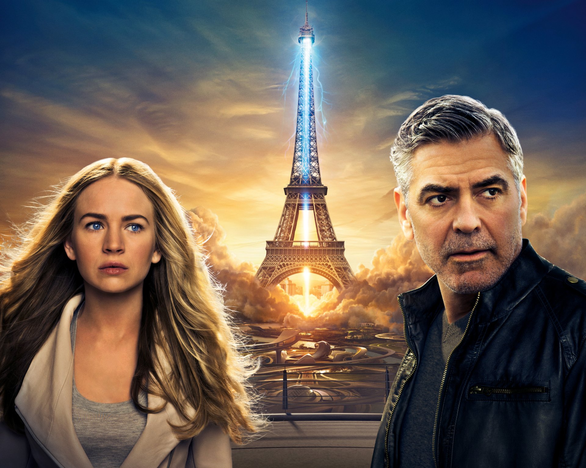 tomorrowland tomorrow land movie film 2015 year britt robertson casey newton george clooney frank walker walt disney pictures sci-fi fantasy casey newton and frank walker blonde hair blue eyes young g