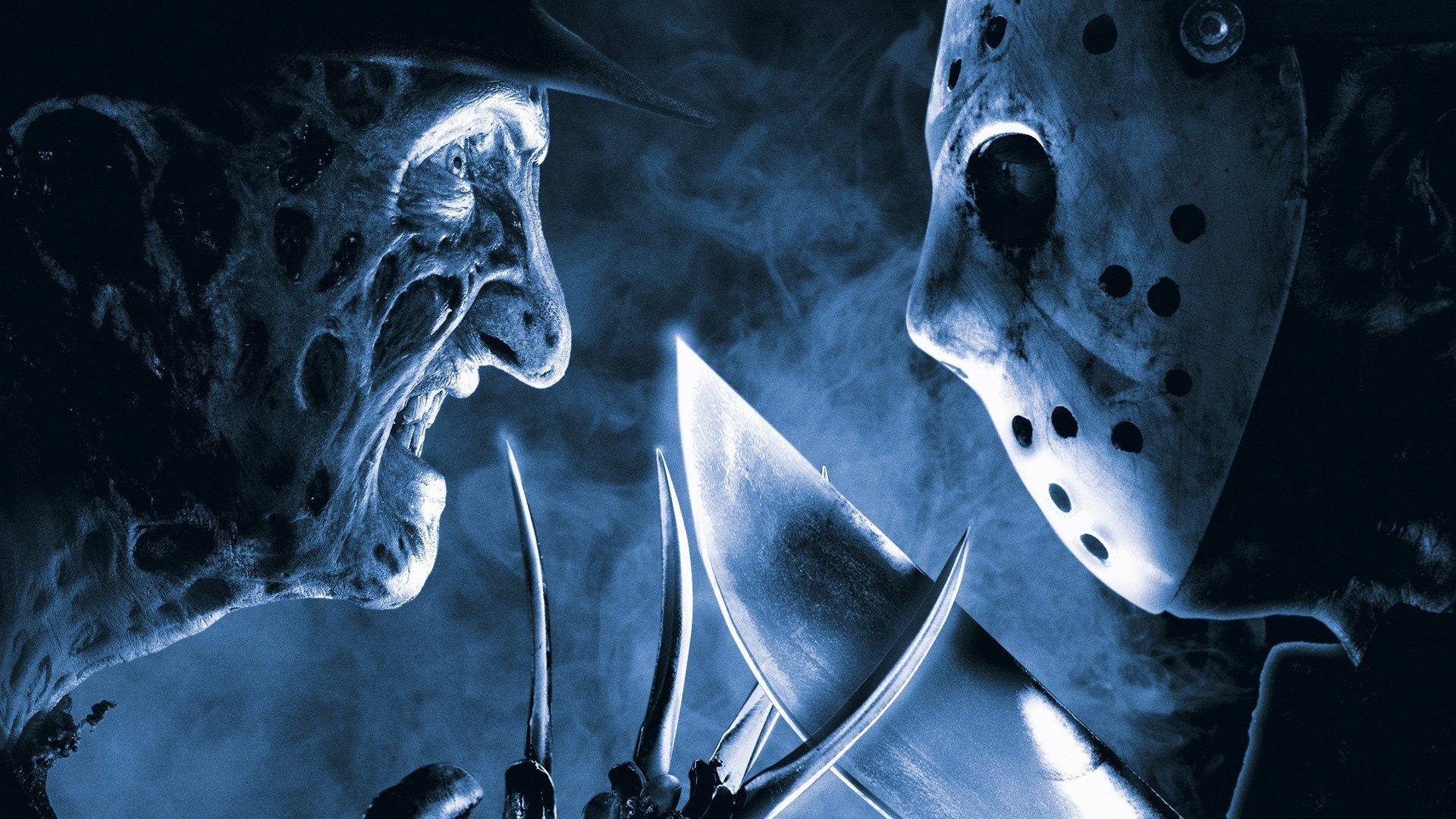freddy vs jason freddy krueger jason voorhees a nightmare on elm street robert englund 2003 release 2003 ken kirzinger burns mask ice hockey mask killers horror movie icons of the 80s hat knives mache