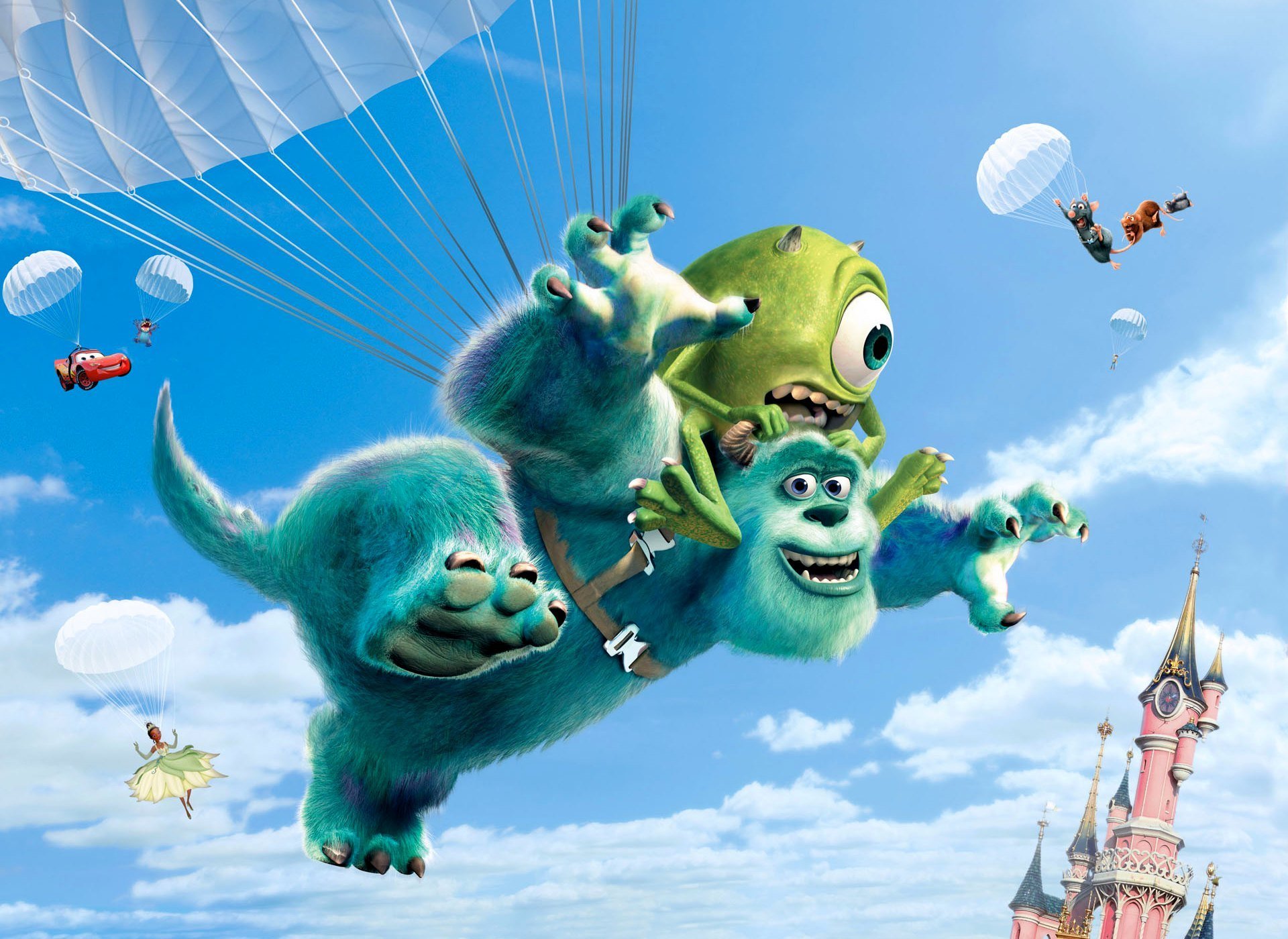 monsters university disney monsters inc. walt disney university of monsters monsters inc. cartoon parachutes cars lightning mcqueen rat ratatouille princess collage