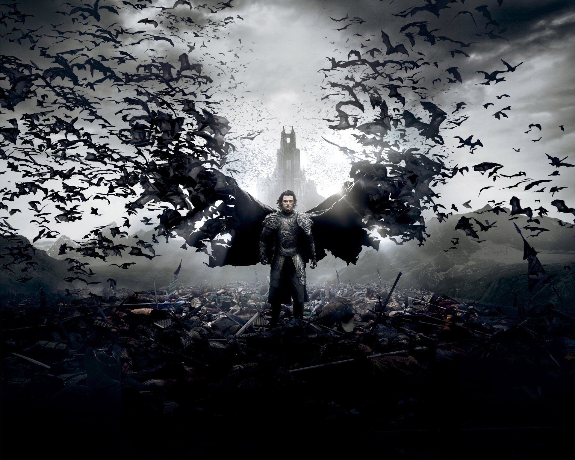 dracula untold dracula untold movie film 2014 luke evans graf vlad tepes action drama fantasy horror legendary pictures universal pictures warrior man vampire armors sword weapon bats cloak wings batt