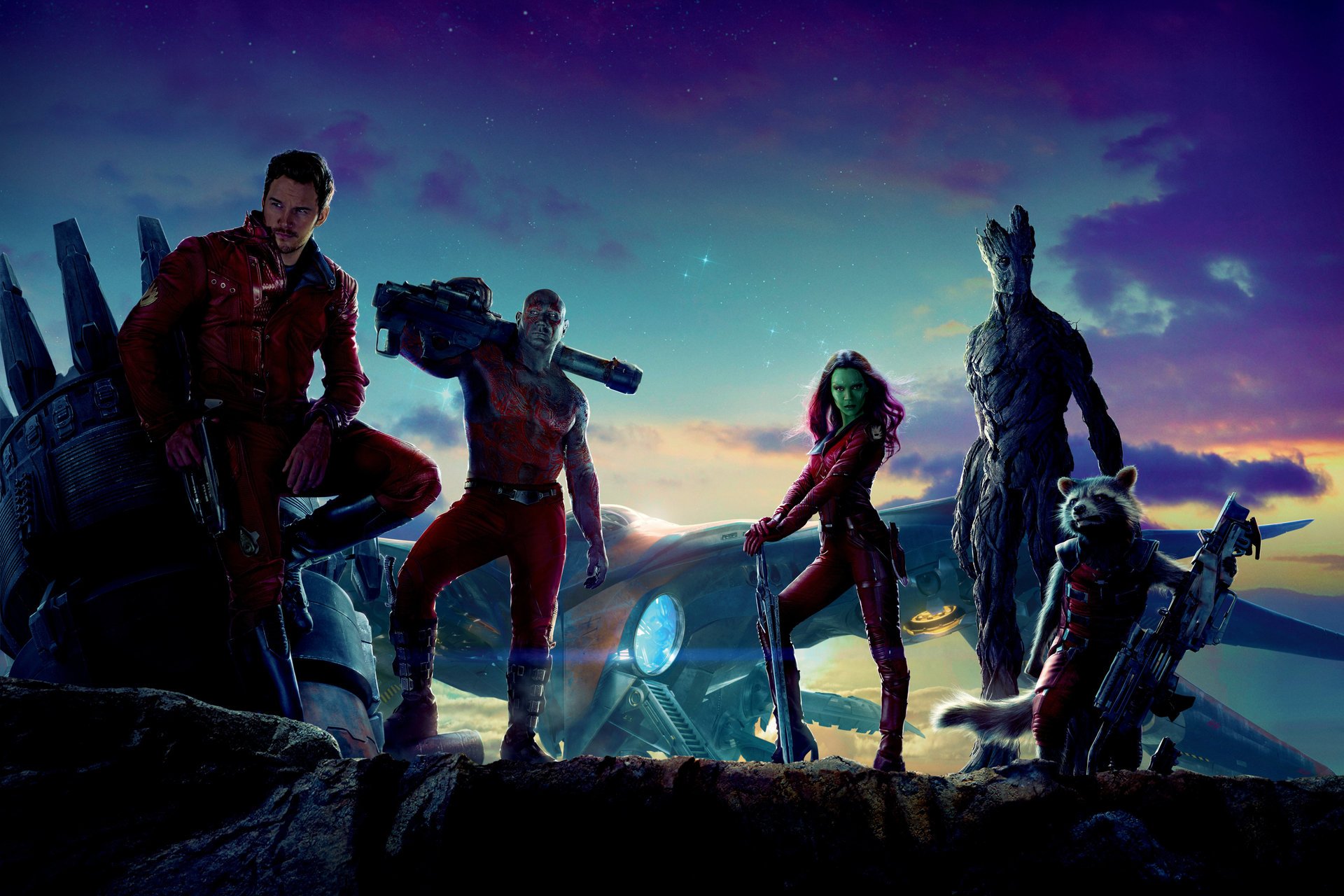 guardians of the galaxy guardians of the galaxy movie film 2014 year chris pratt peter quill star-lord dave bautista drax destroyer zoe saldana gamora vin diesel groot bradley cooper rocket raccoon ma