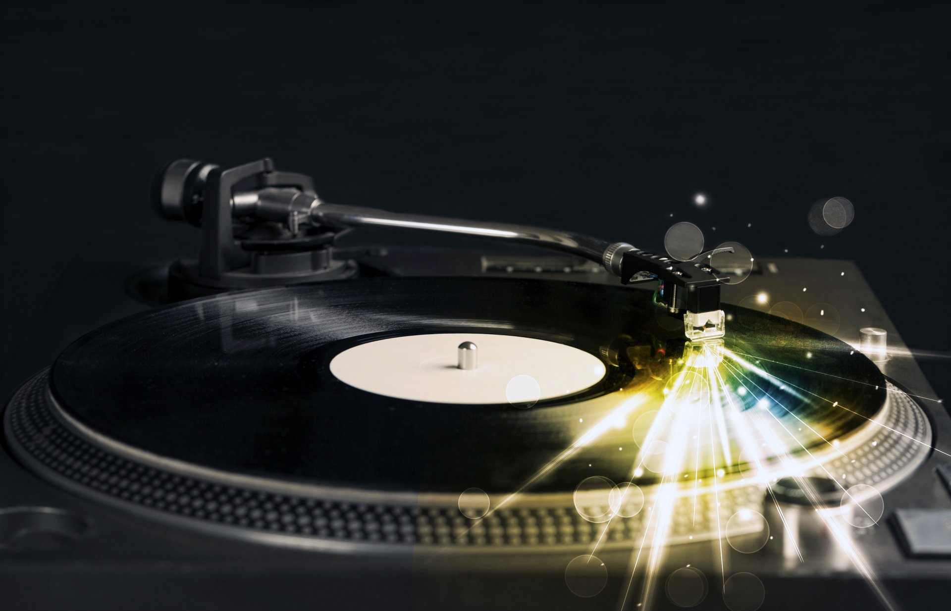music musical instrument tools album vinyl record the player glow line light dj scratch scratching sound night club party music fan creative vintage retro bokeh wallpaper.