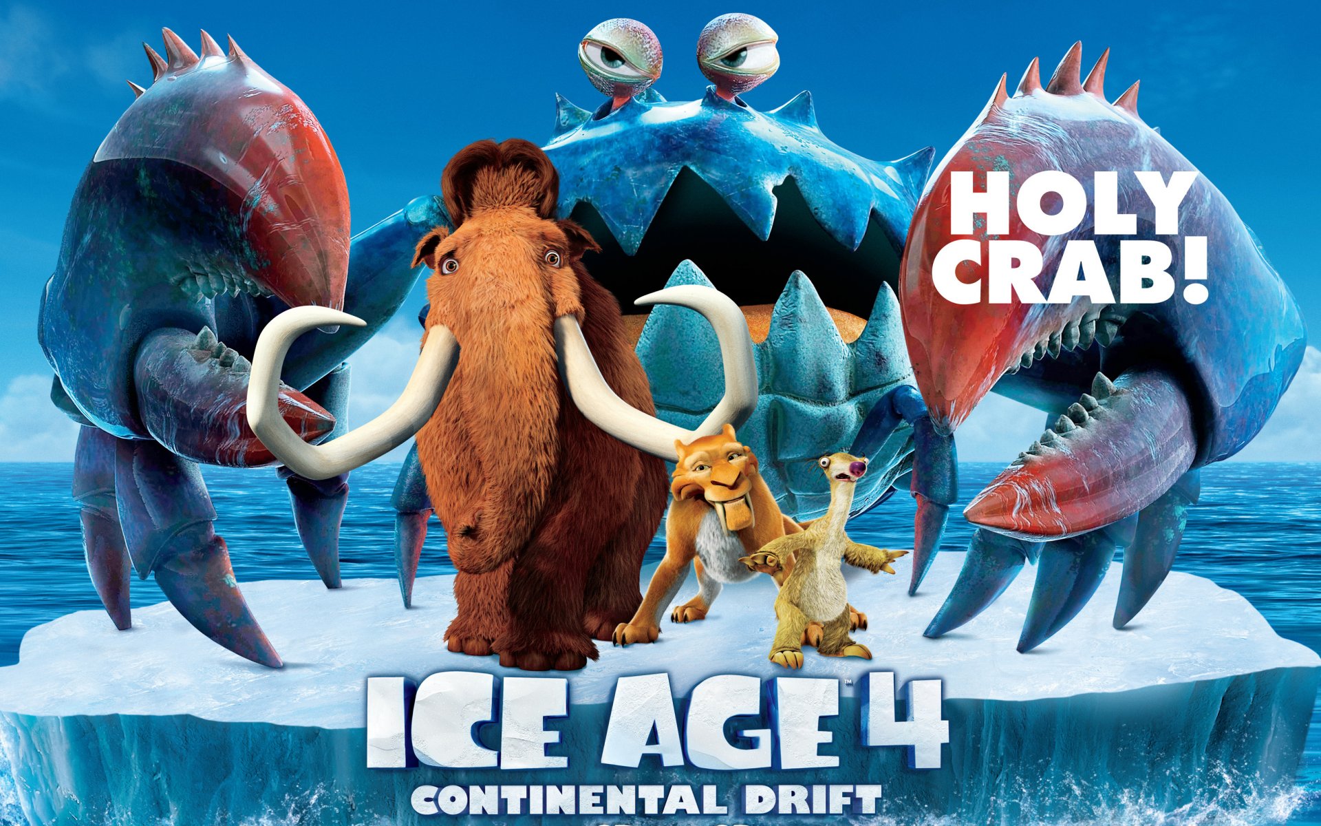 ice age 4 continental drift movie animated film manny diego sid pirates iceberg crab animation mammoth saber-toothed tiger led sloth prehistoric animals