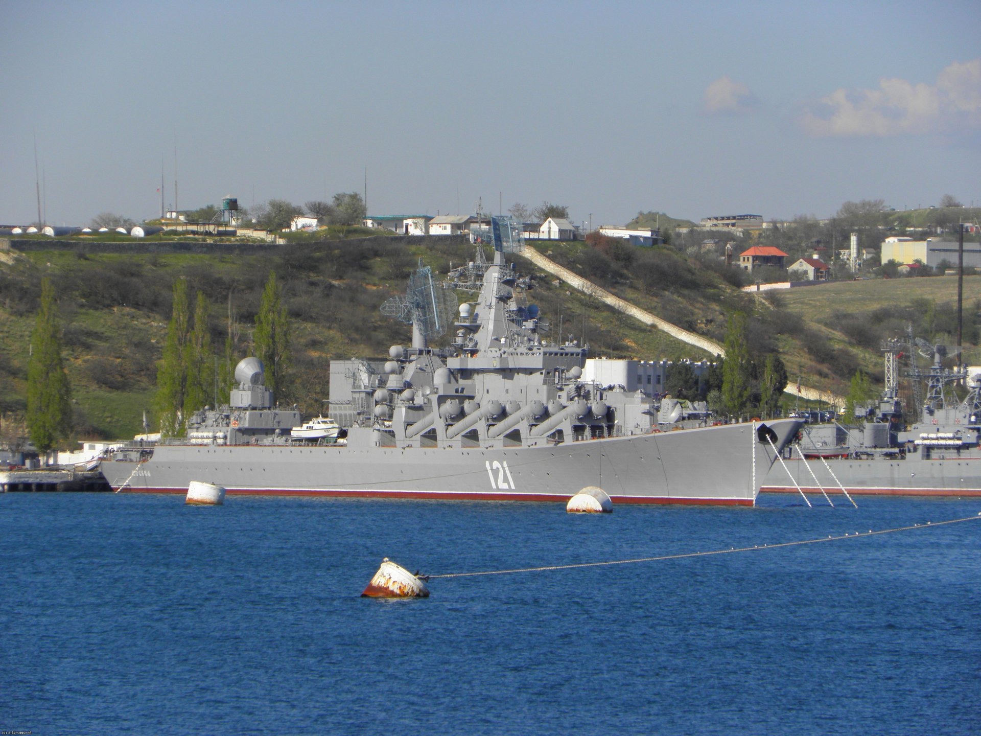 guards rocket cruiser moscow project 1164 atlanta black sea fleet navy russia the port sevastopol ship sea port
